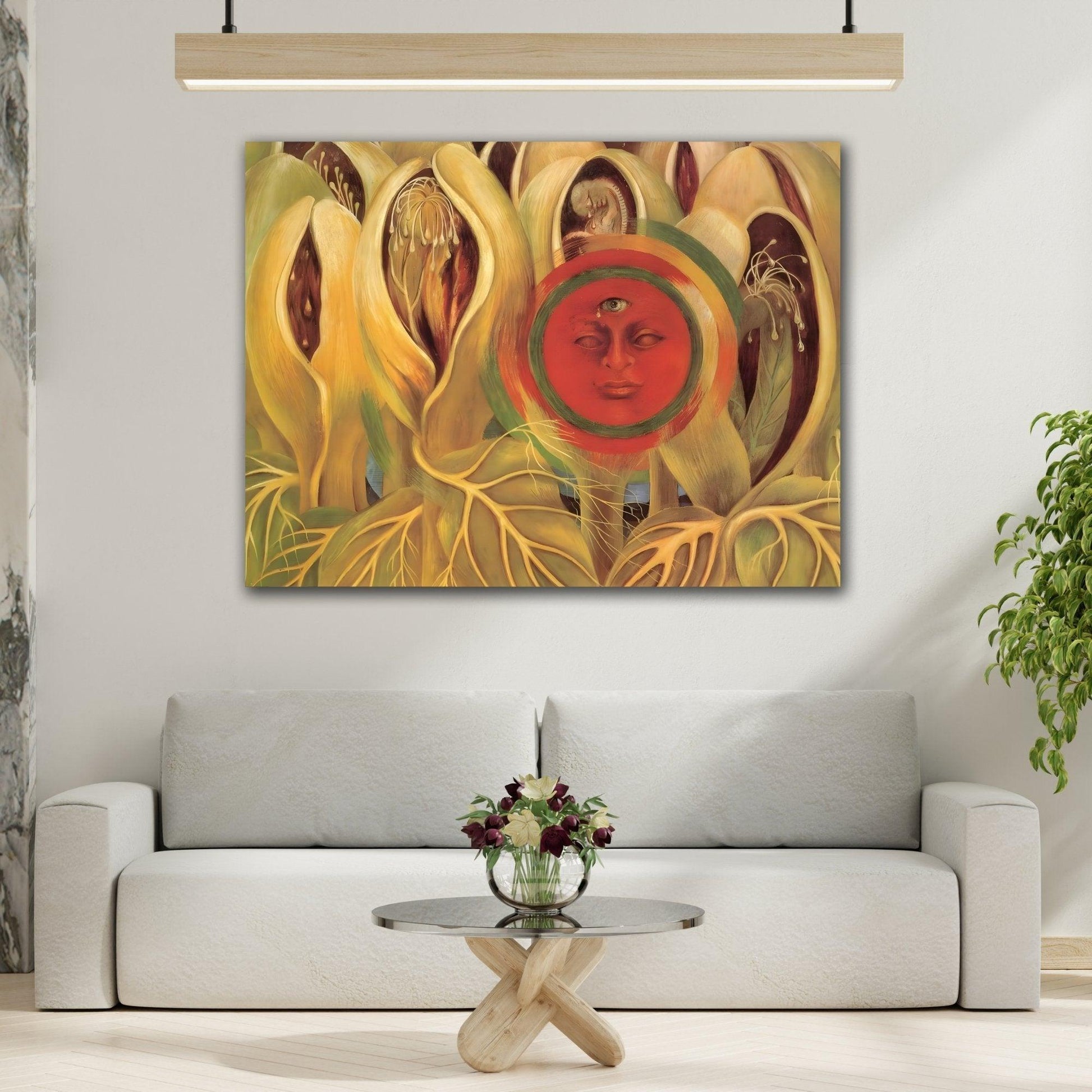 Frida Kahalo Sun and Life Canvas Print - Framed Stretched Wall Art Painting Reproduction