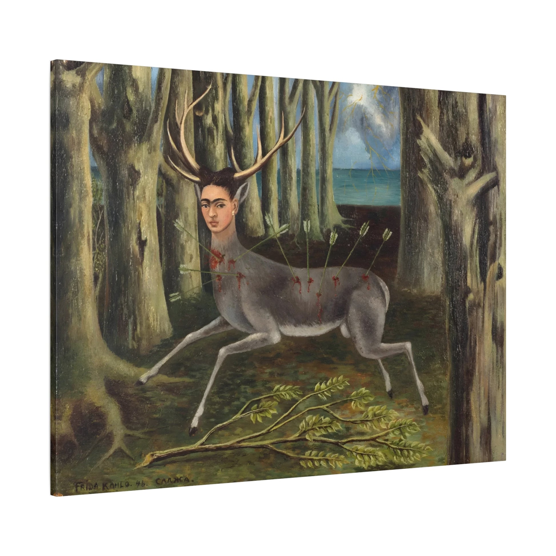 Frida Kahalo Wounded Deer Canvas Wall Art Print - Stretched Reproduction
