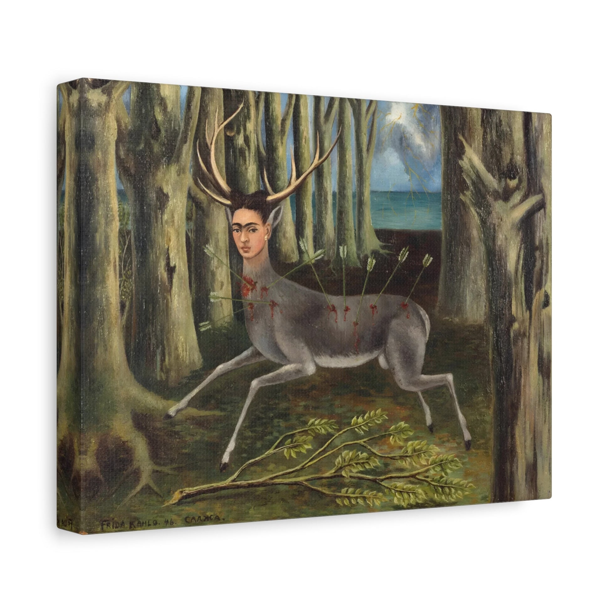 Frida Kahalo Wounded Deer Canvas Wall Art Print - Stretched Reproduction