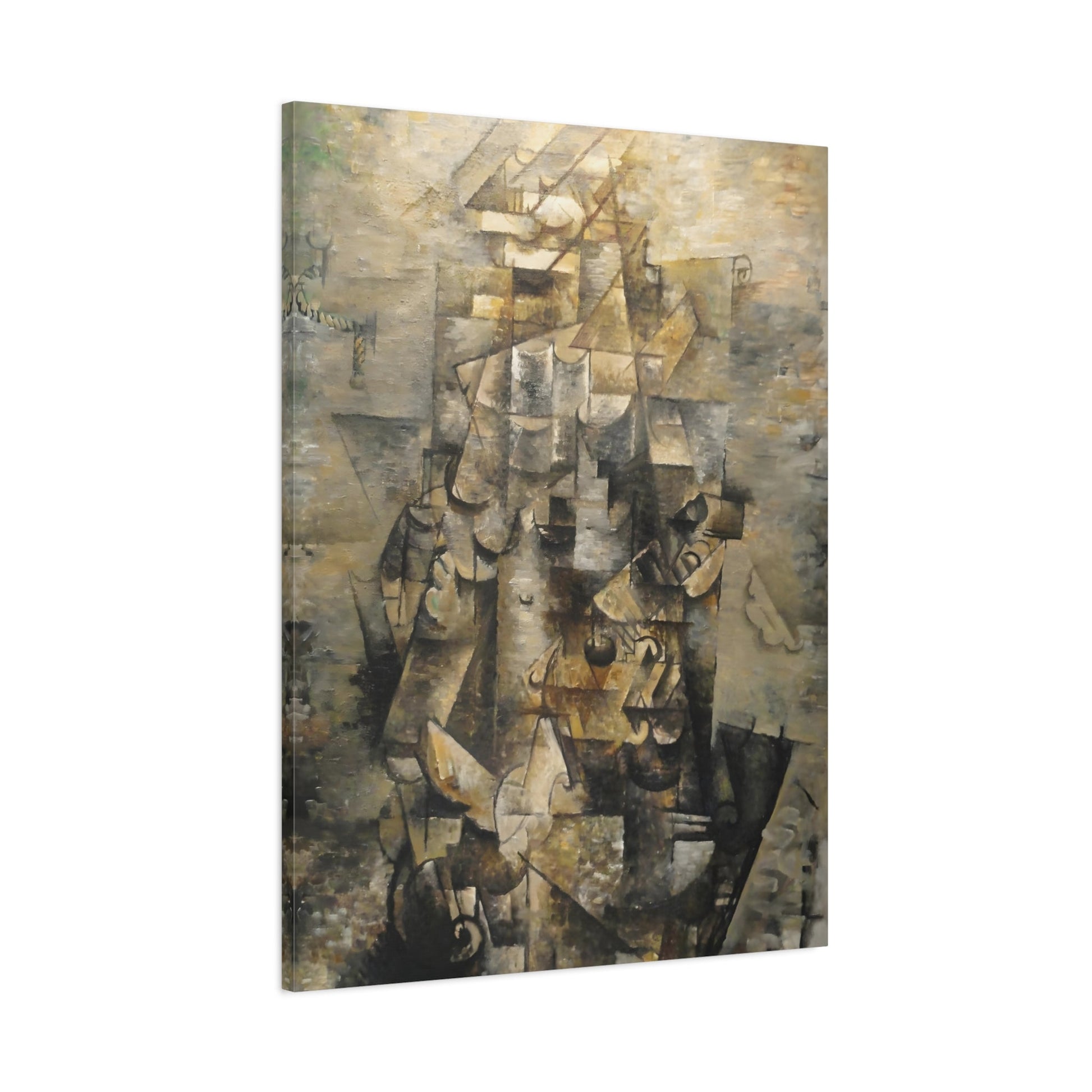 Georges Braque Man with a Guitar Painting - Abstract Canvas Wall Art Prints