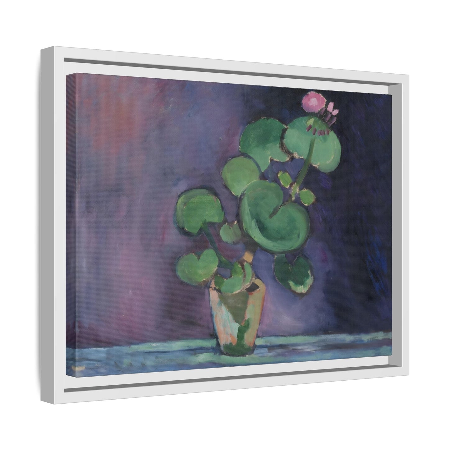 Geranium Matisse Framed Canvas Print - French Flower Still Life Wall Art