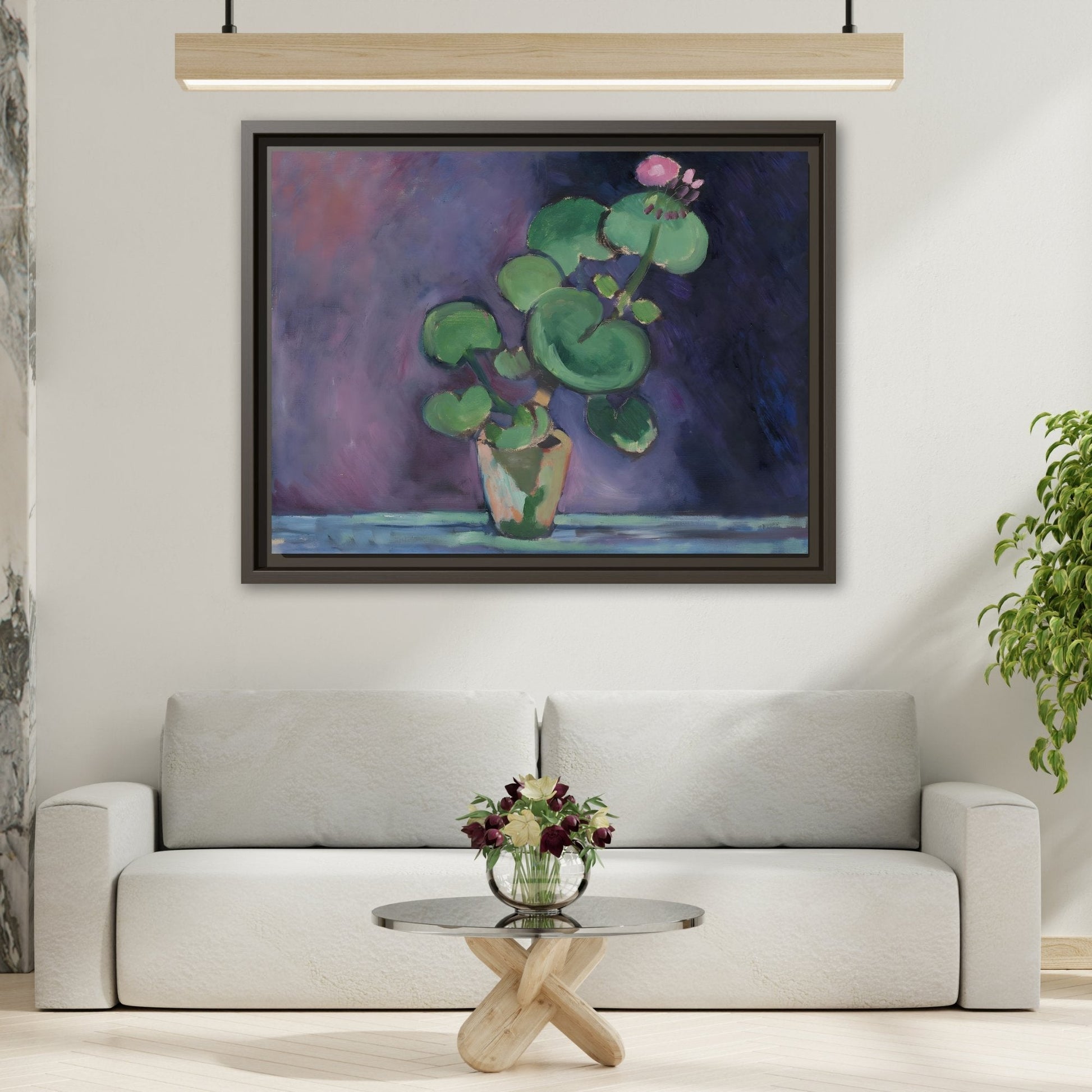 Geranium Matisse Framed Canvas Print - French Flower Still Life Wall Art