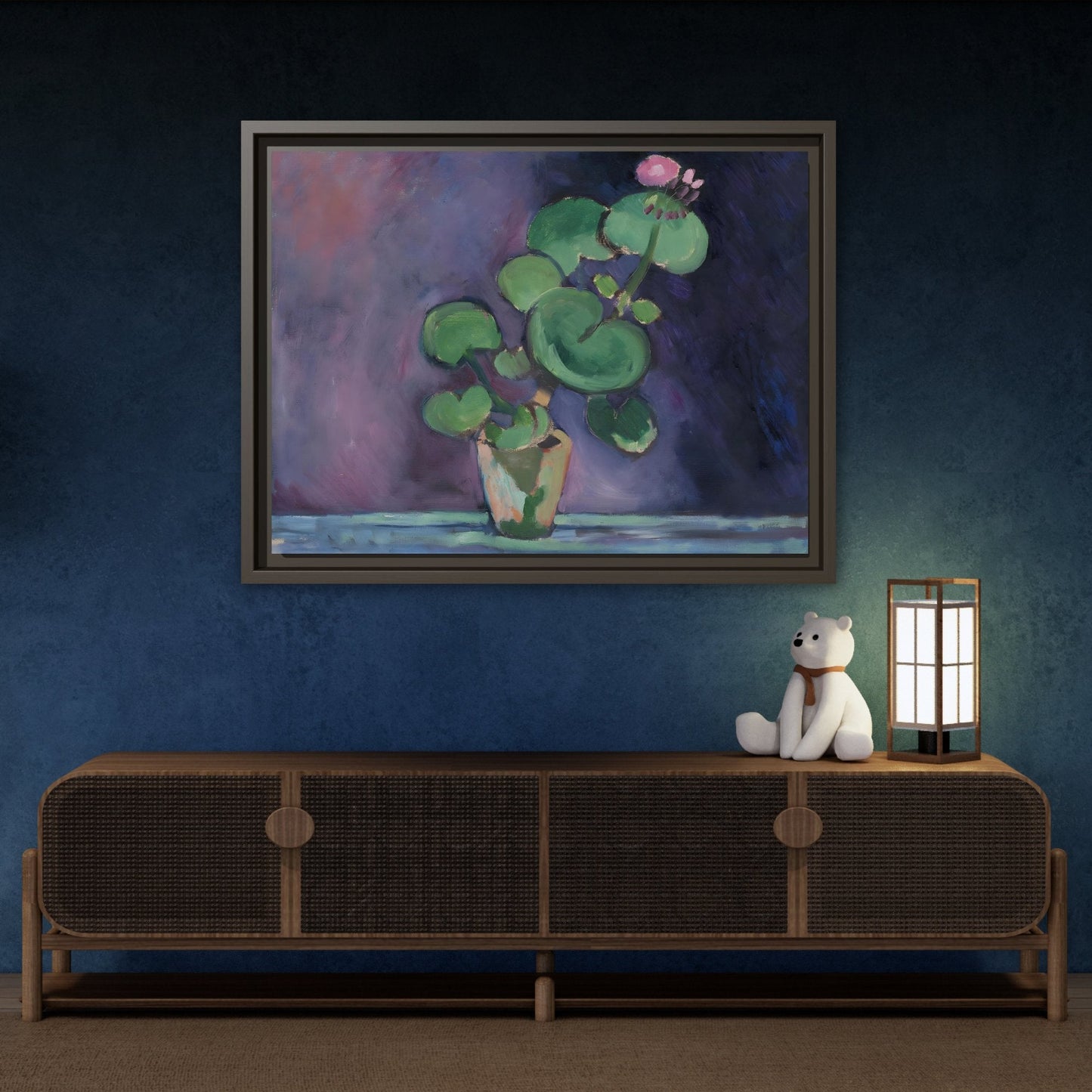 Geranium Matisse Framed Canvas Print - French Flower Still Life Wall Art