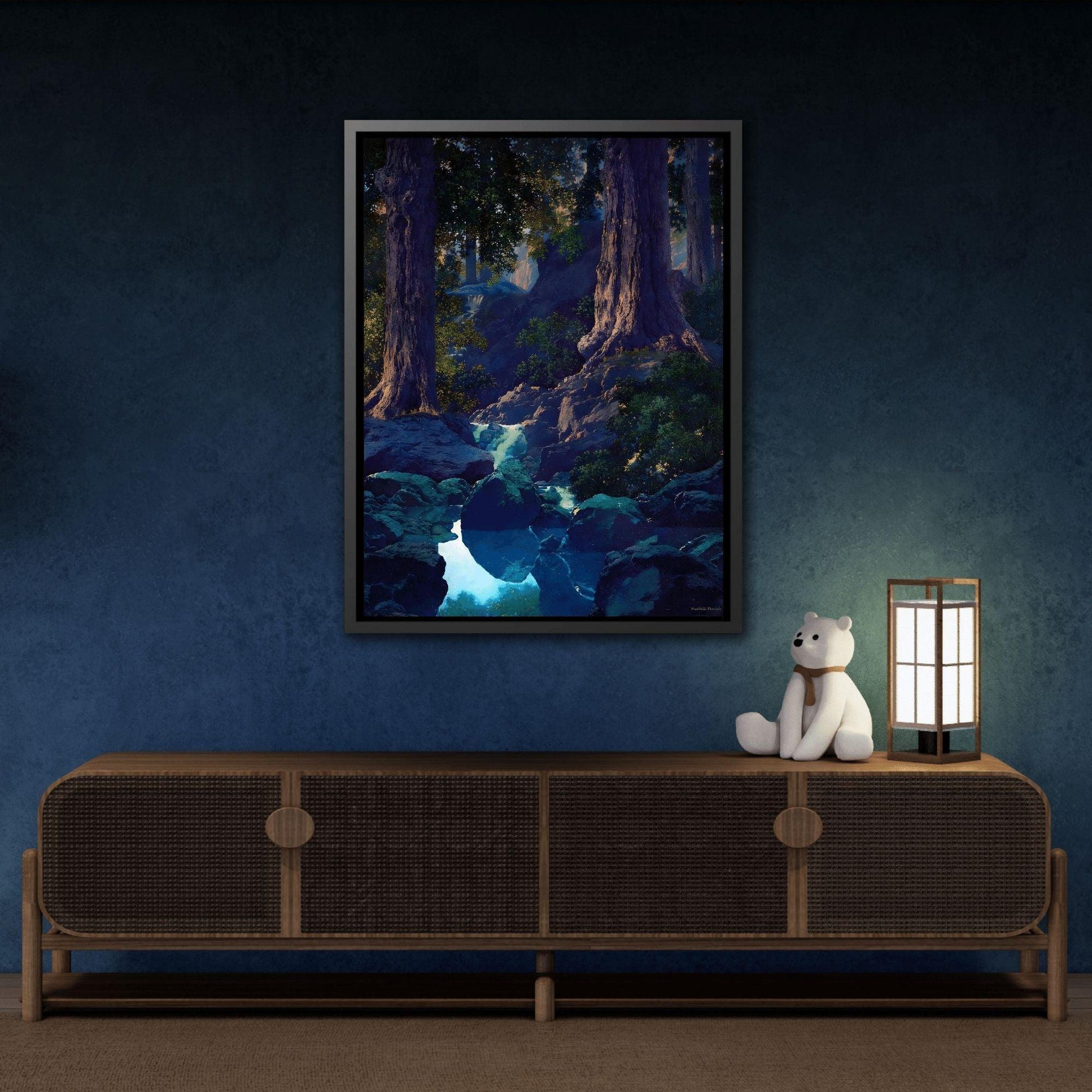 Glen Framed Parrish Canvas Print - Peaceful Woodland Wall Art
