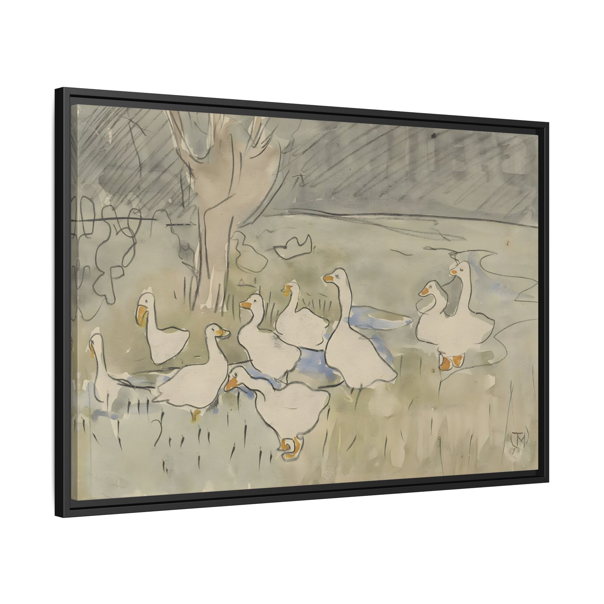 Goose Kids Room Canvas Art Print - Animal Home Decor Wall Art Framed