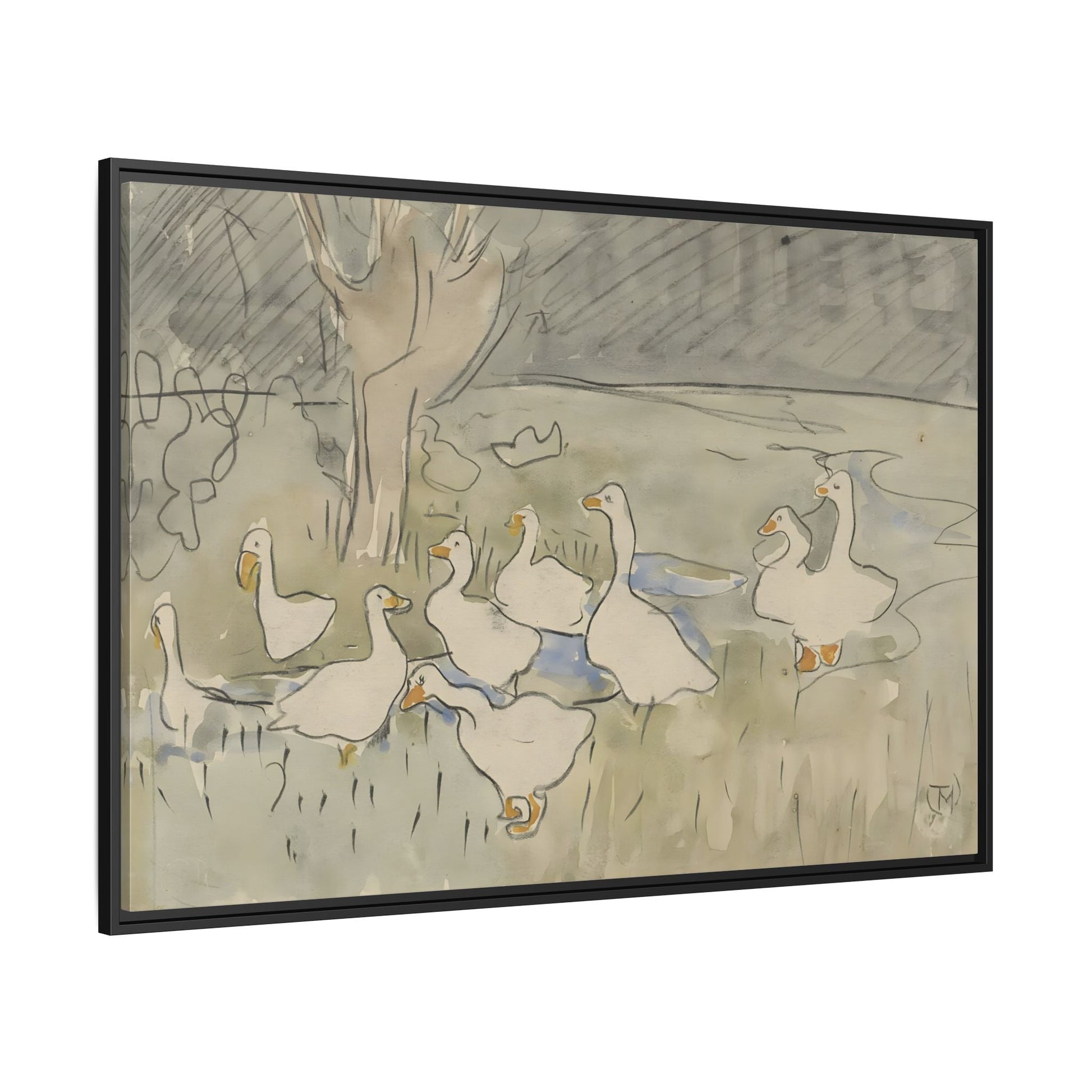 Goose Kids Room Canvas Art Print - Animal Home Decor Wall Art Framed