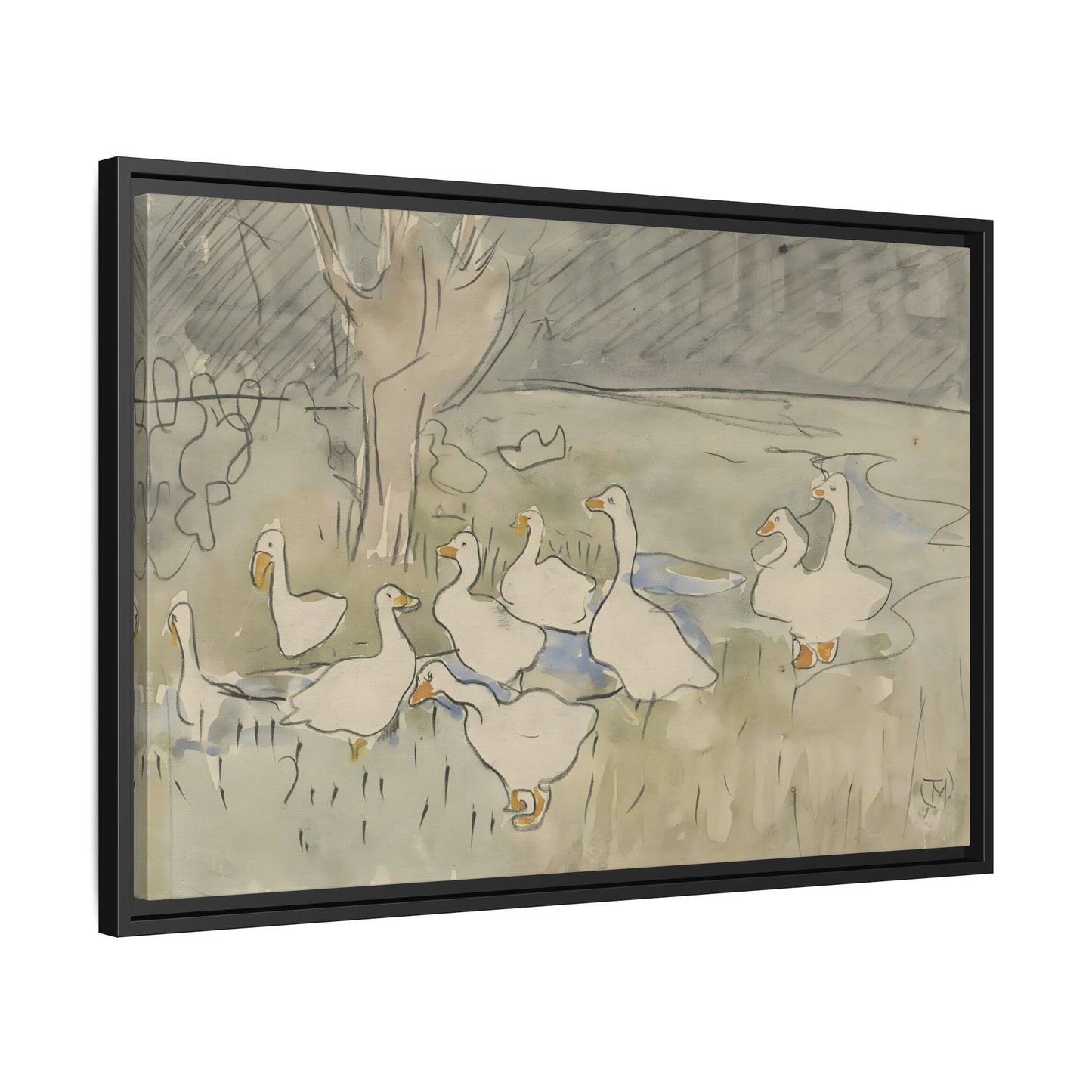 Goose Kids Room Canvas Art Print - Animal Home Decor Wall Art Framed