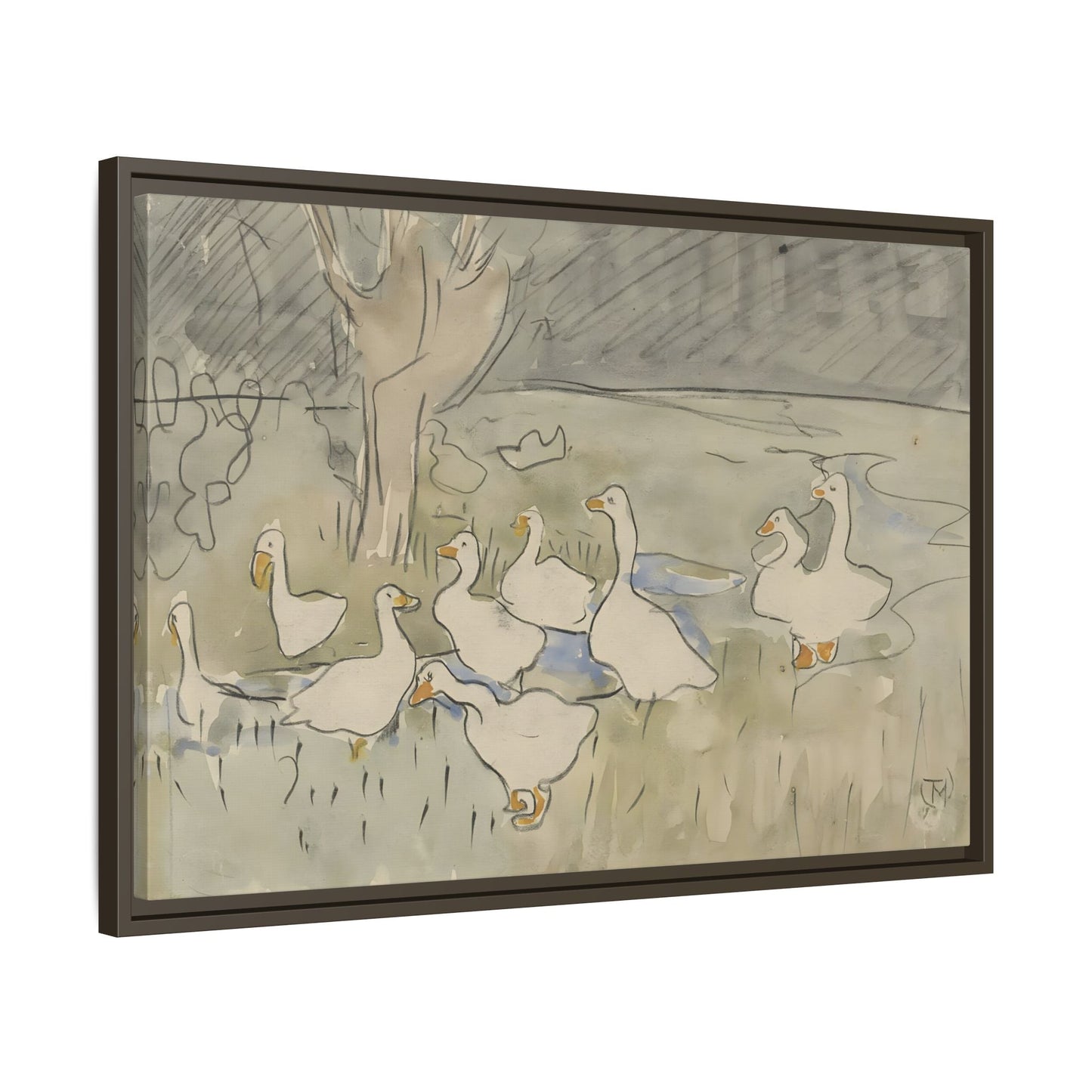 Goose Kids Room Canvas Art Print - Animal Home Decor Wall Art Framed