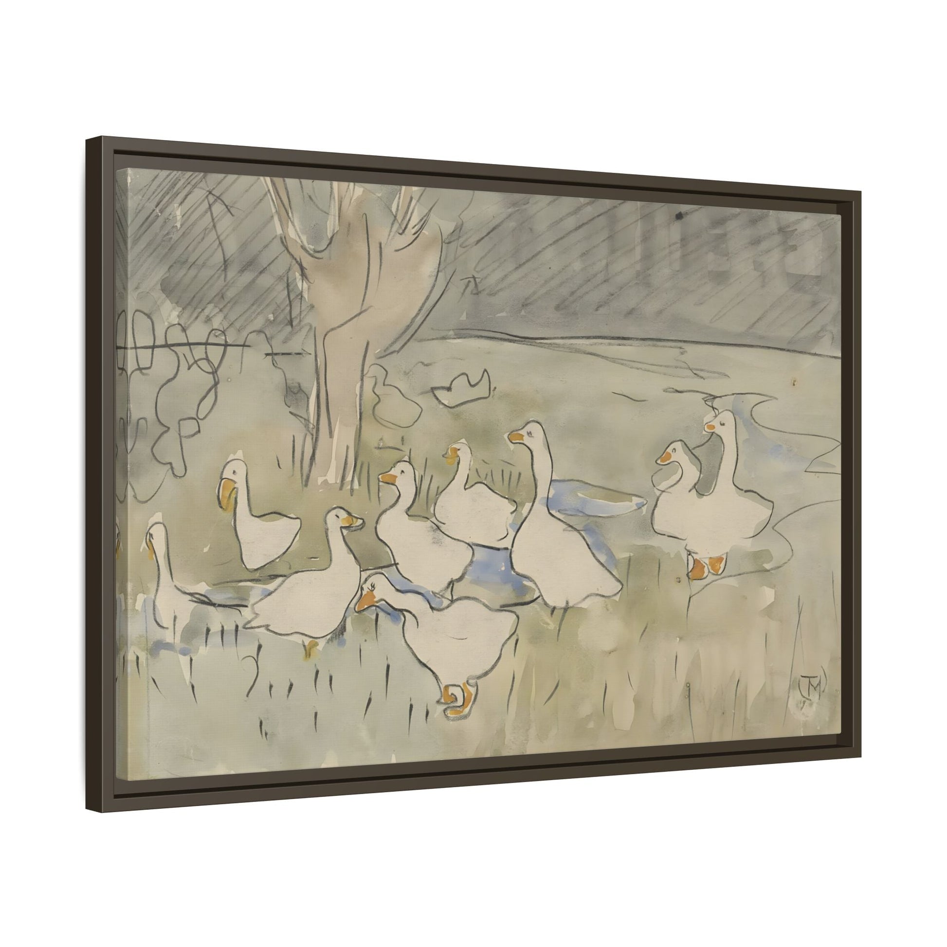 Goose Kids Room Canvas Art Print - Animal Home Decor Wall Art Framed