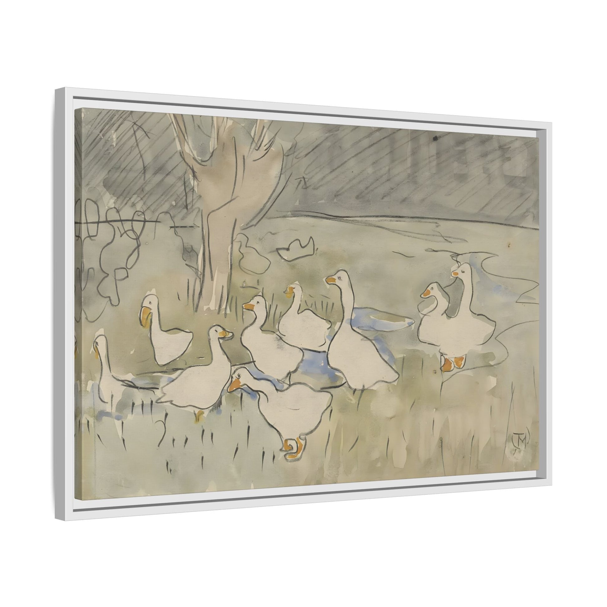 Goose Kids Room Canvas Art Print - Animal Home Decor Wall Art Framed