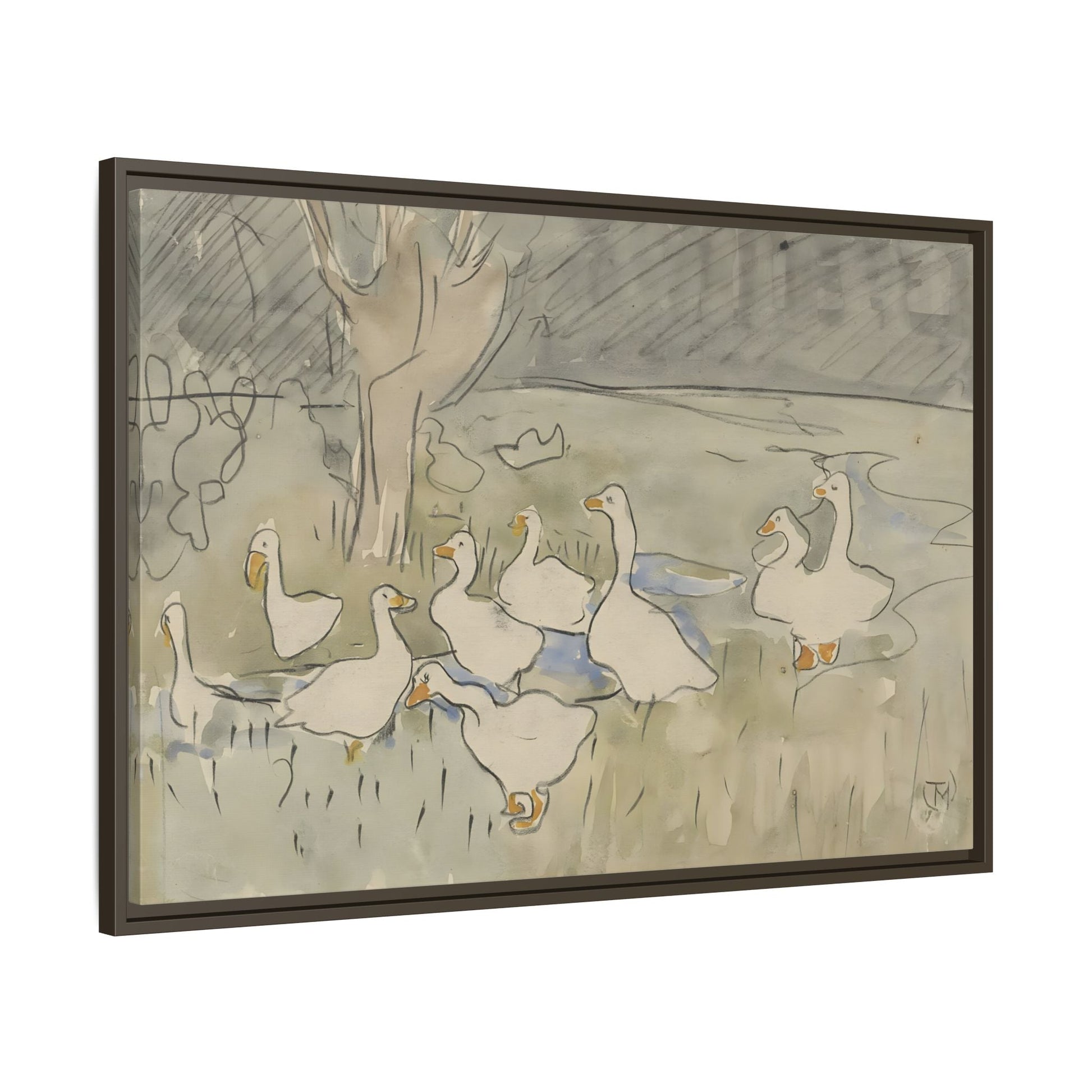 Goose Kids Room Canvas Art Print - Animal Home Decor Wall Art Framed