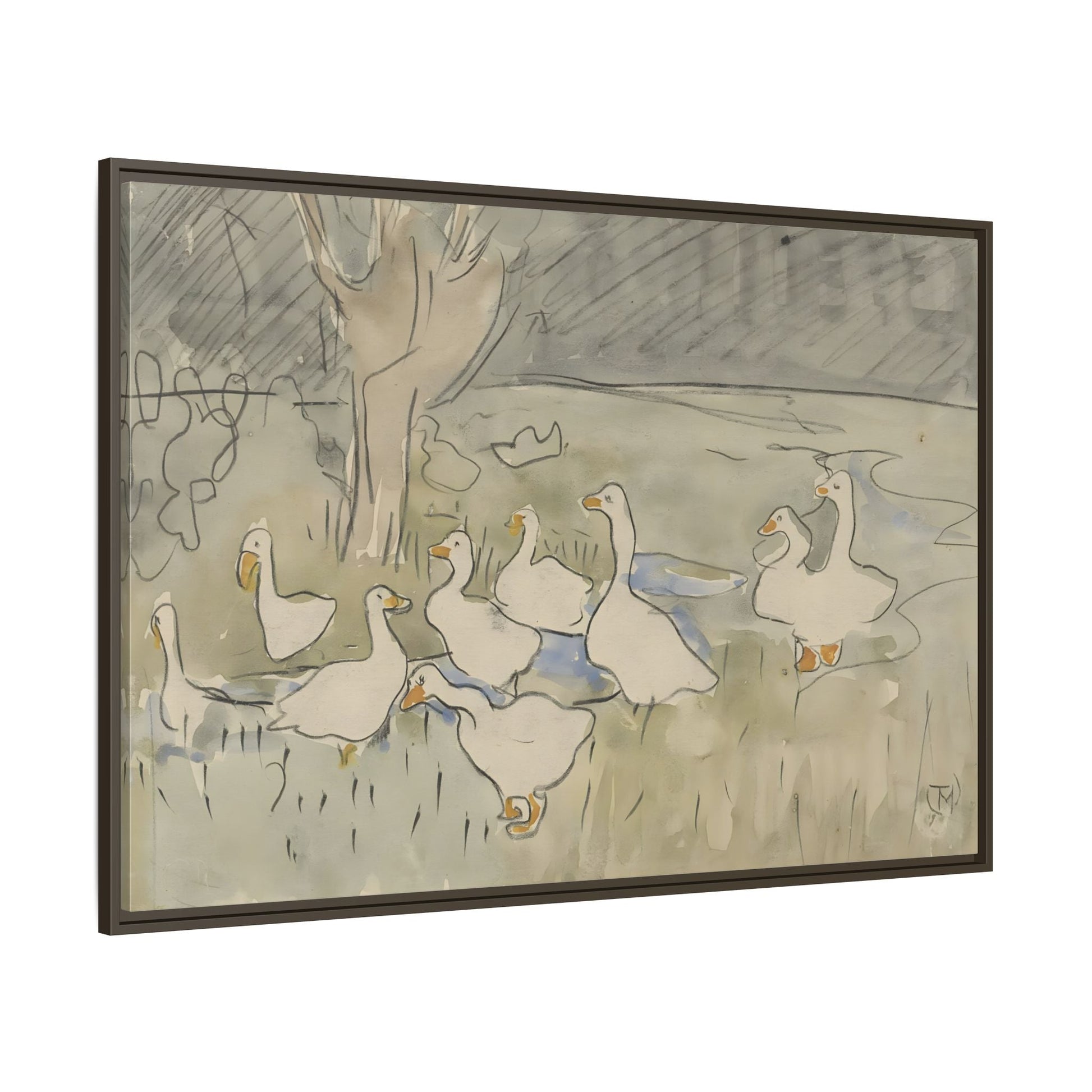 Goose Kids Room Canvas Art Print - Animal Home Decor Wall Art Framed