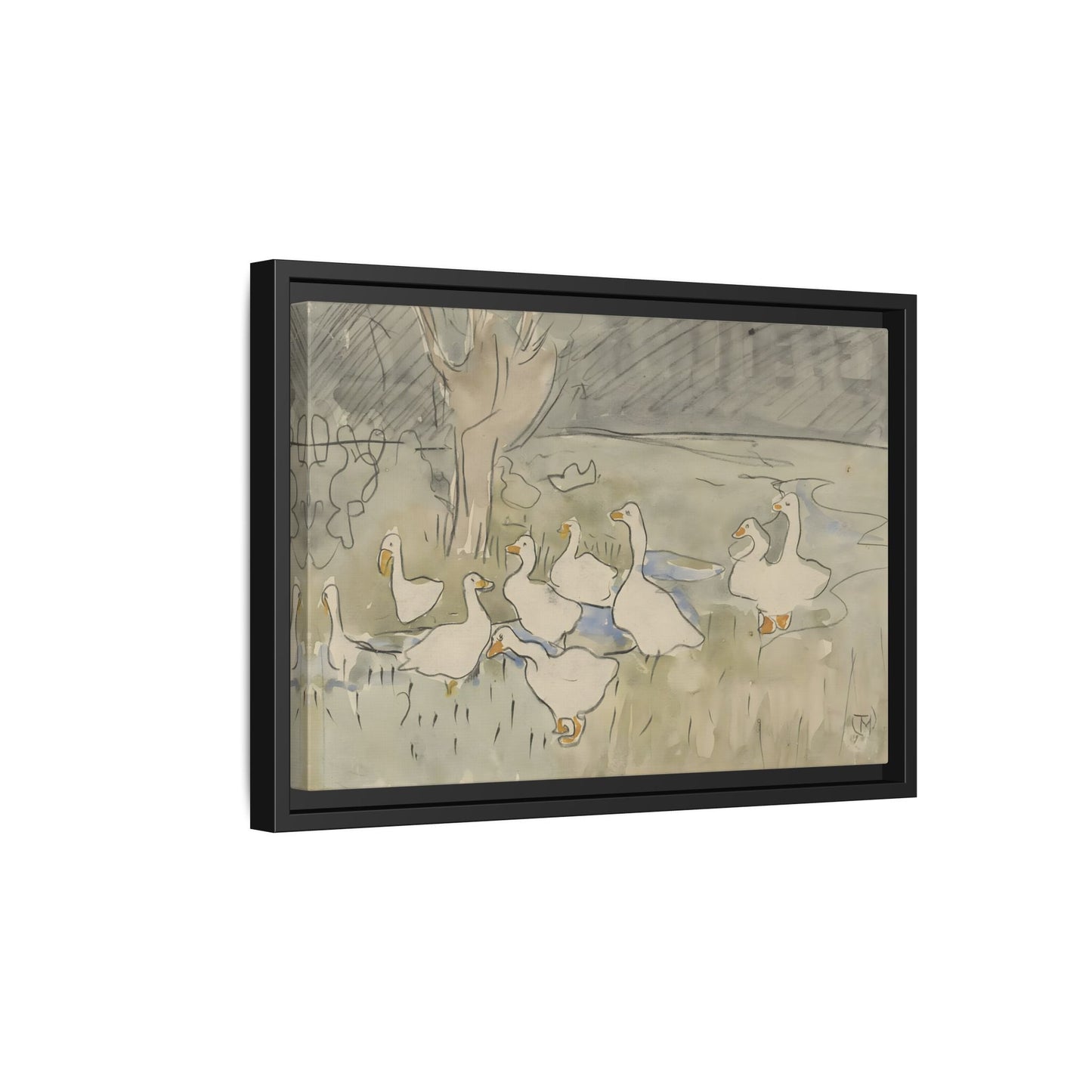 Goose Kids Room Canvas Art Print - Animal Home Decor Wall Art Framed