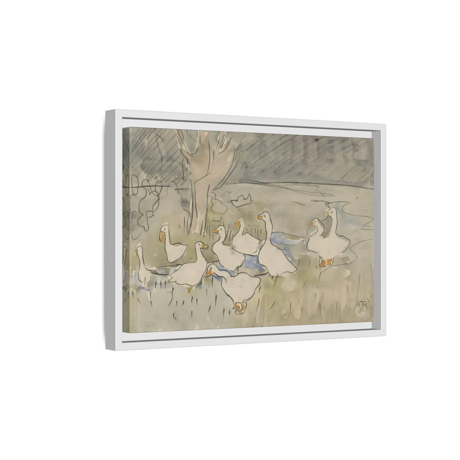 Goose Kids Room Canvas Art Print - Animal Home Decor Wall Art Framed