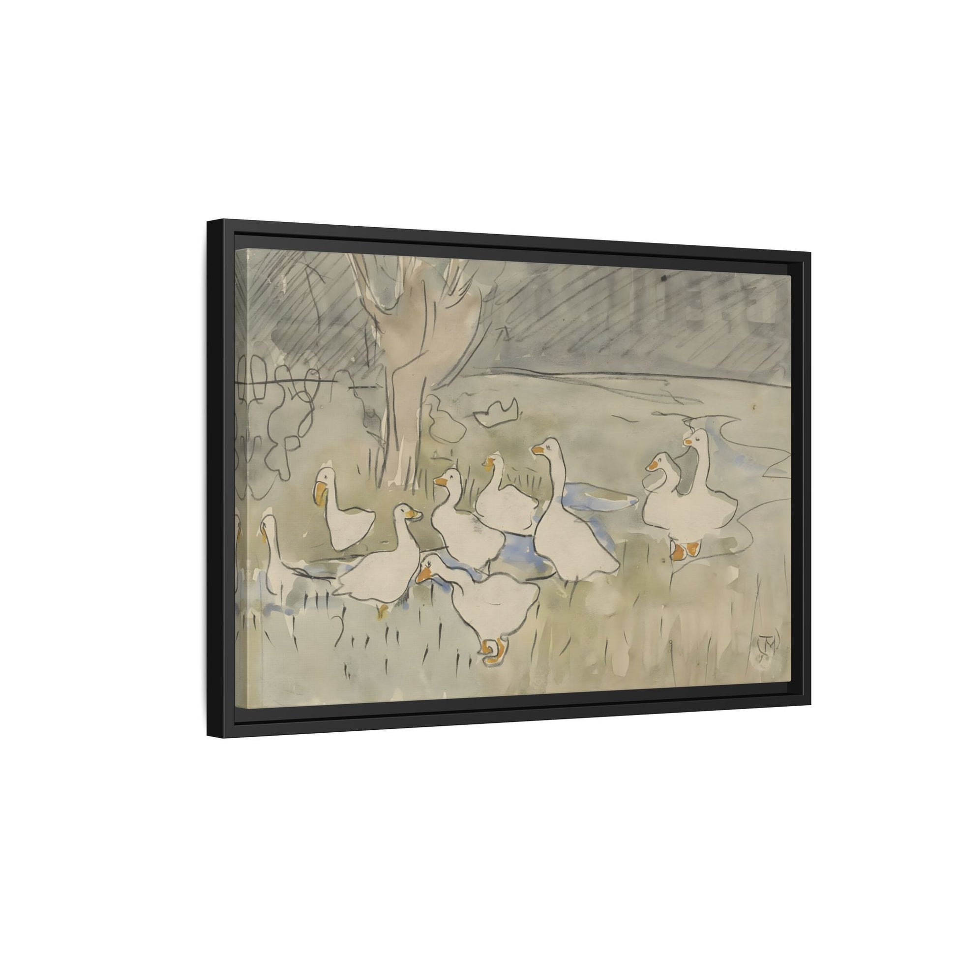 Goose Kids Room Canvas Art Print - Animal Home Decor Wall Art Framed