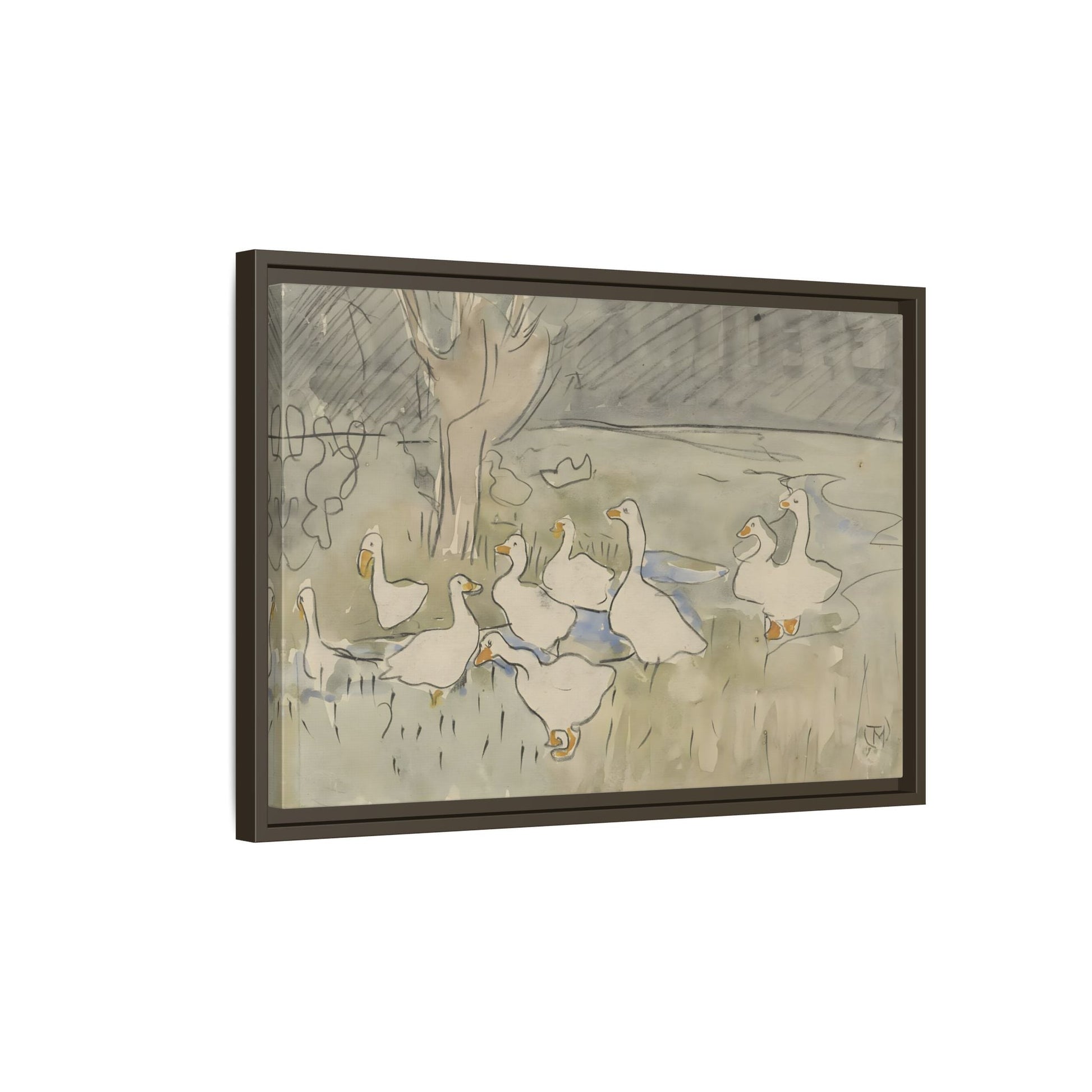 Goose Kids Room Canvas Art Print - Animal Home Decor Wall Art Framed