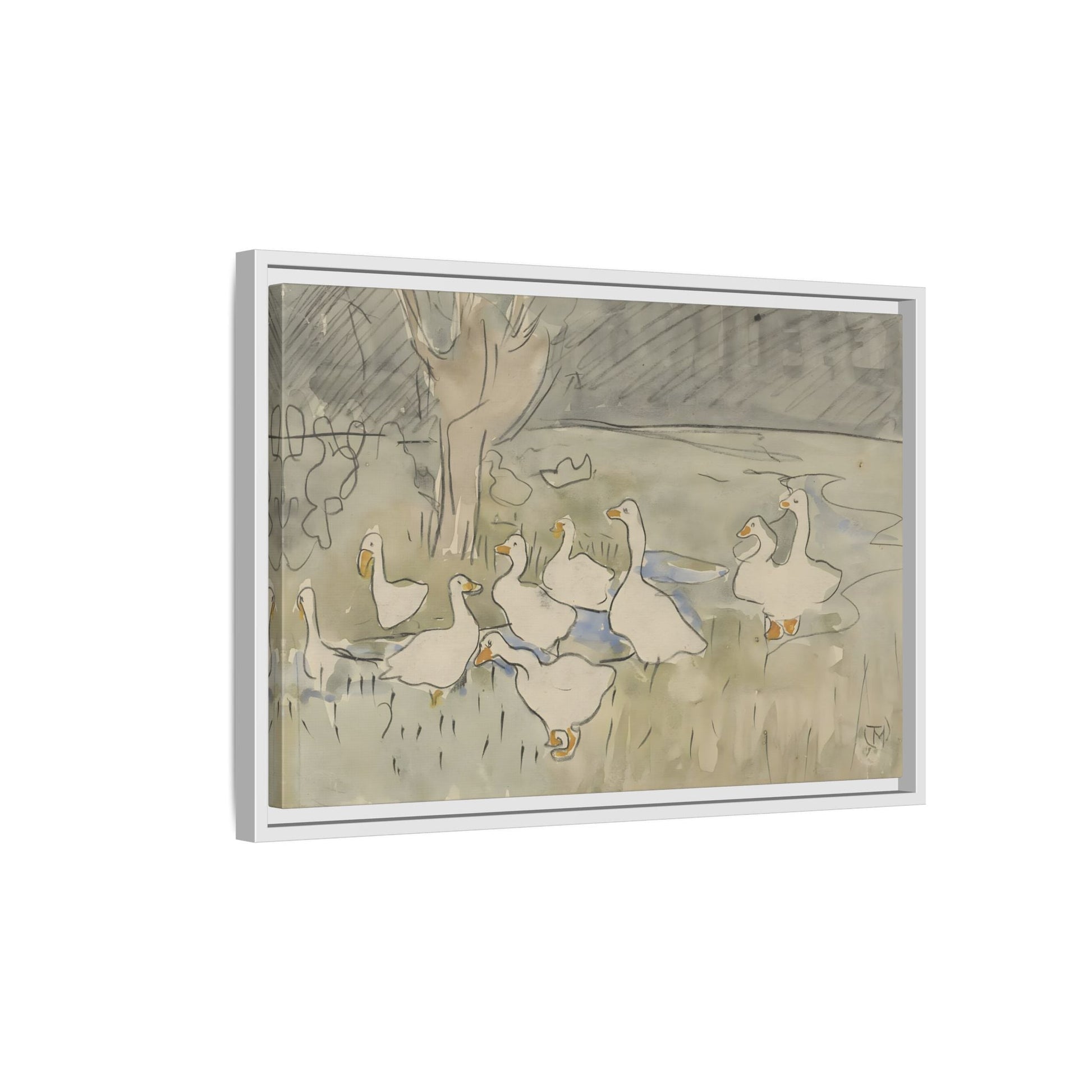 Goose Kids Room Canvas Art Print - Animal Home Decor Wall Art Framed