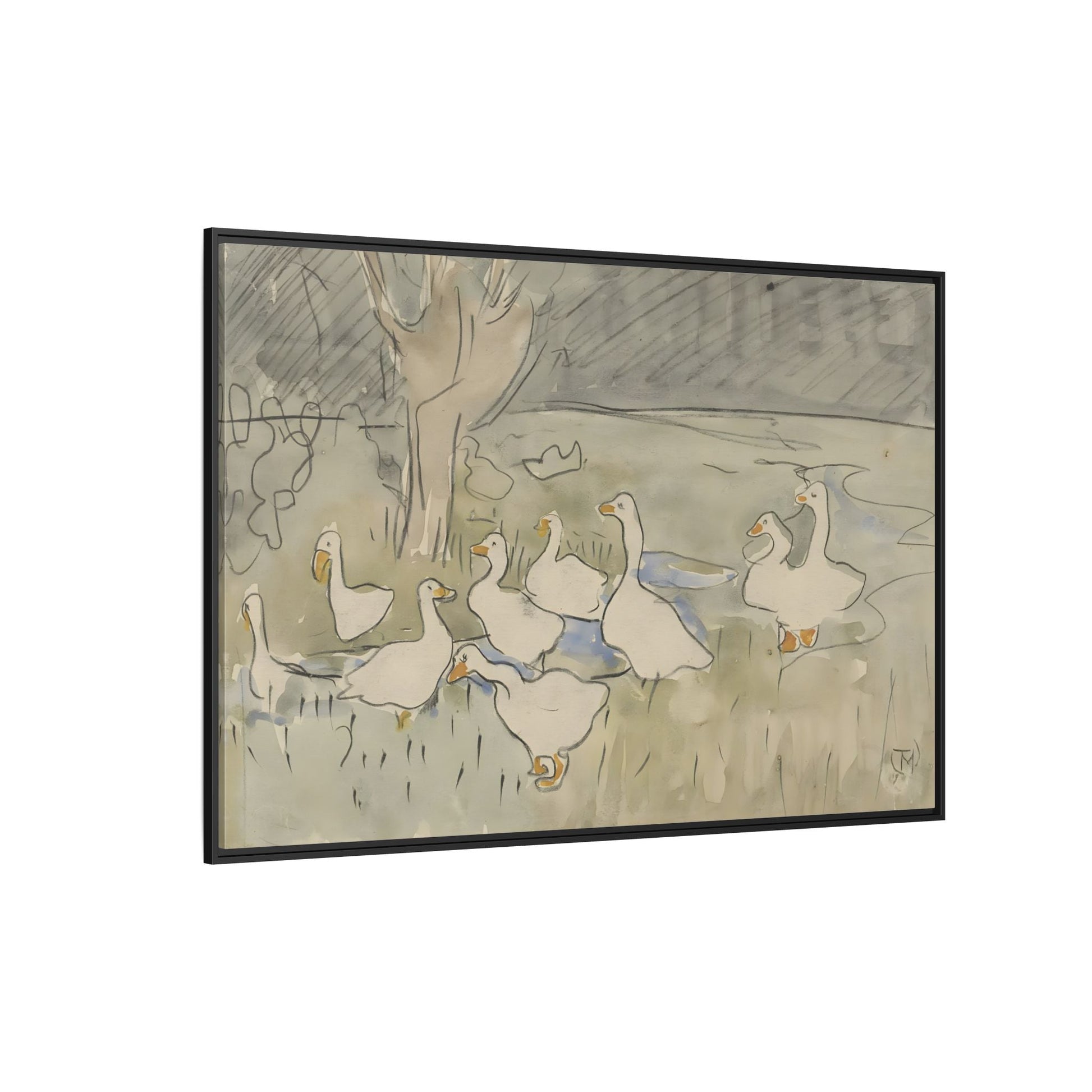 Goose Kids Room Canvas Art Print - Animal Home Decor Wall Art Framed