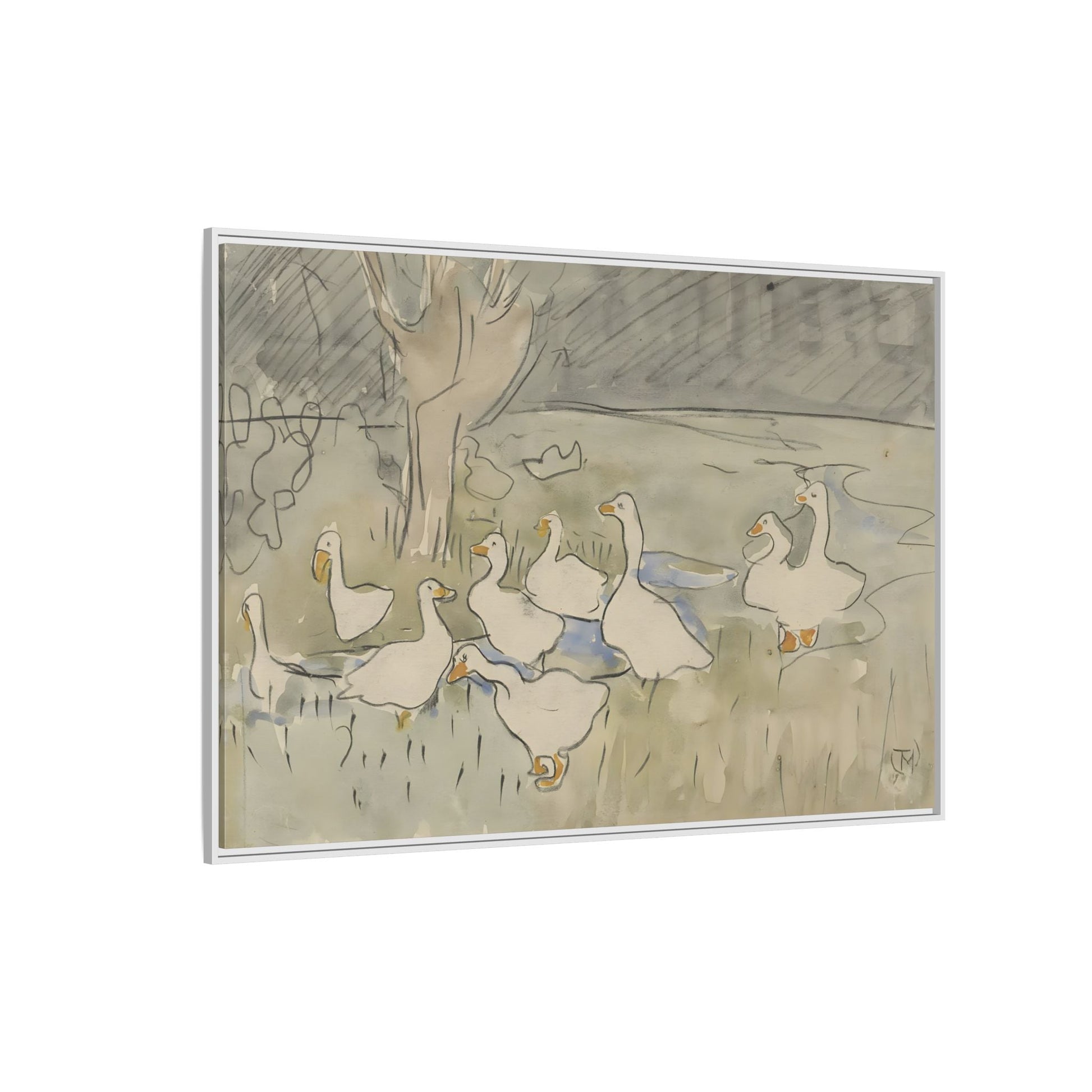 Goose Kids Room Canvas Art Print - Animal Home Decor Wall Art Framed