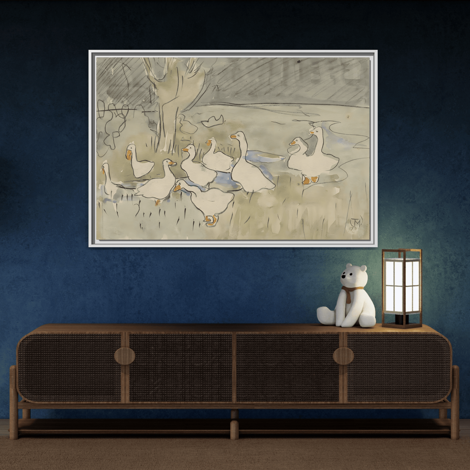 Goose Kids Room Canvas Art Print - Animal Home Decor Wall Art Framed