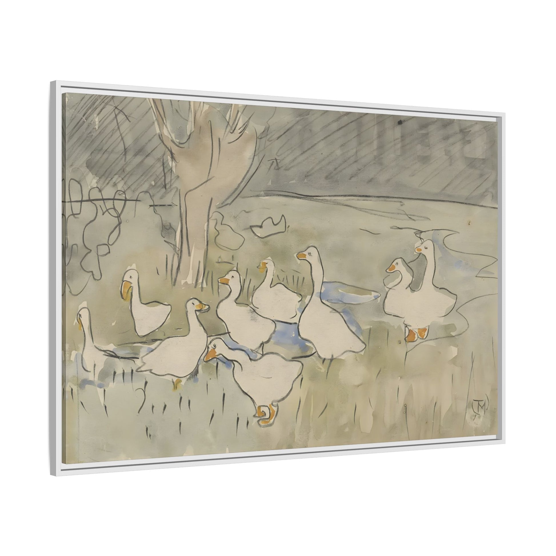Goose Kids Room Canvas Art Print - Animal Home Decor Wall Art Framed