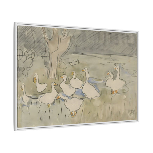 Goose Kids Room Canvas Art Print - Animal Home Decor Wall Art Framed