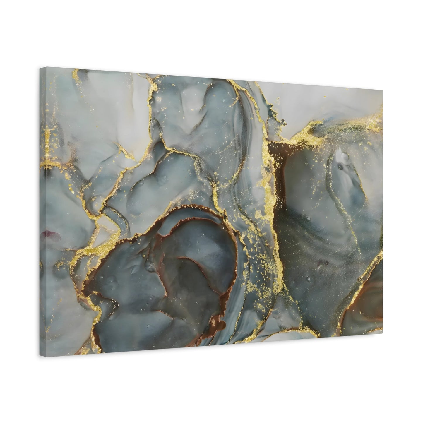 Green Gold Marble Fashion Wall Art Canvas Print - Modern Abstract Home Decor