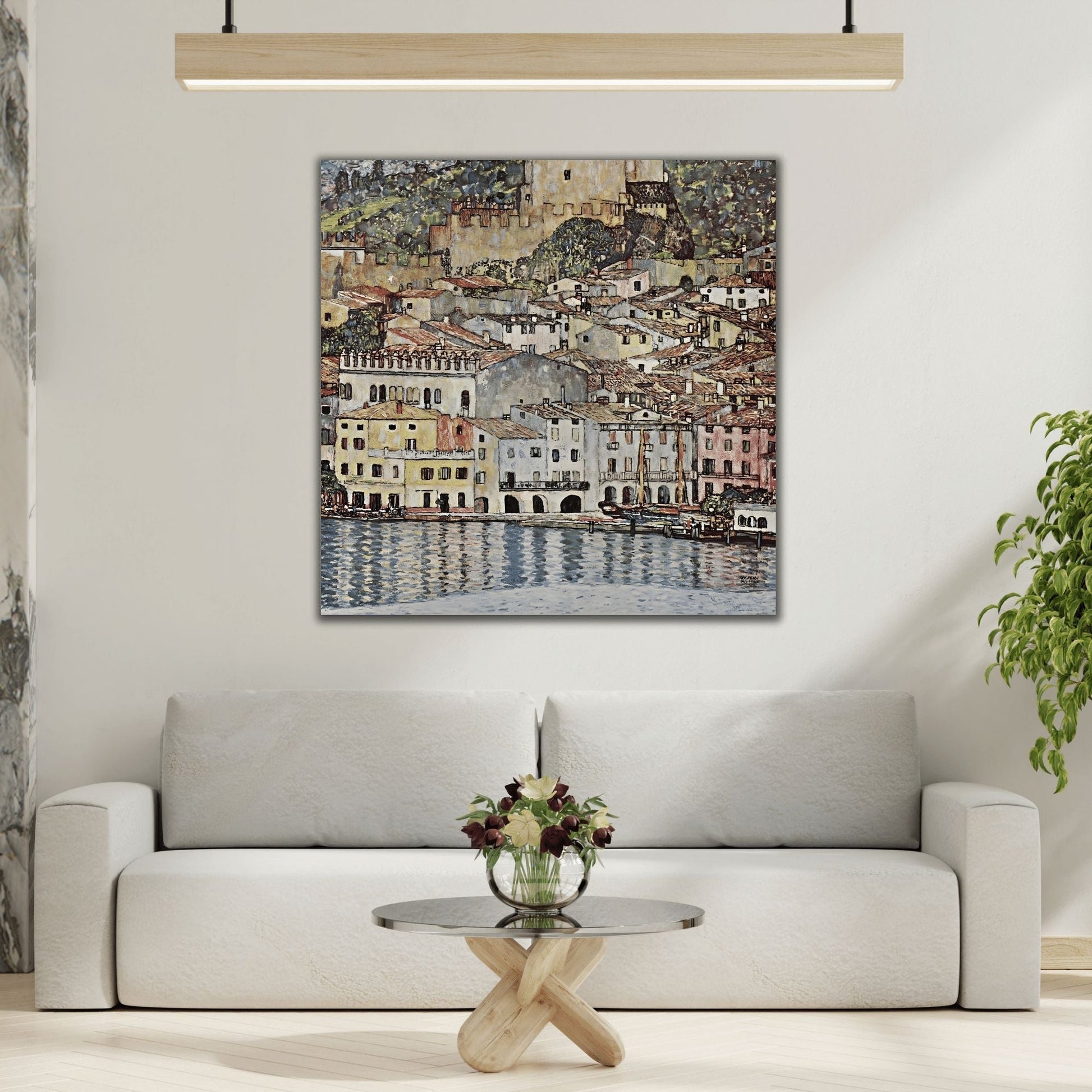 Gustav Klimt Austrian Lake Garda Canvas Print - Colorful Wall Art