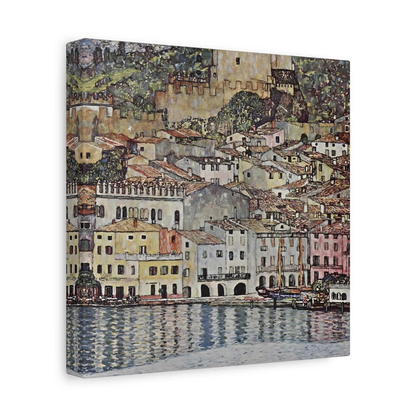 Gustav Klimt Austrian Lake Garda Canvas Print - Colorful Wall Art