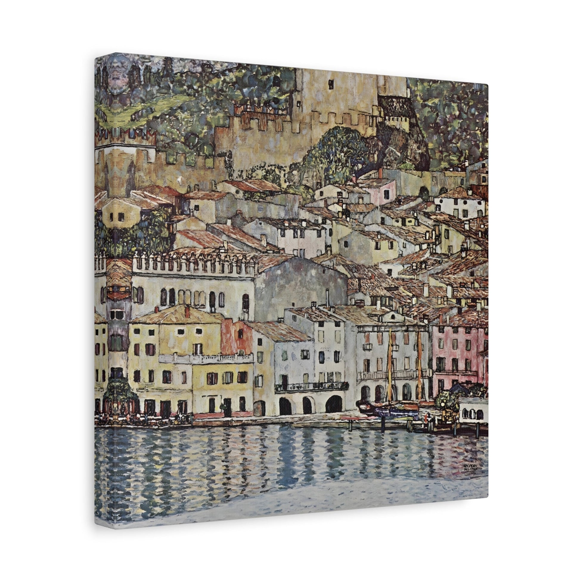 Gustav Klimt Austrian Lake Garda Canvas Print - Colorful Wall Art