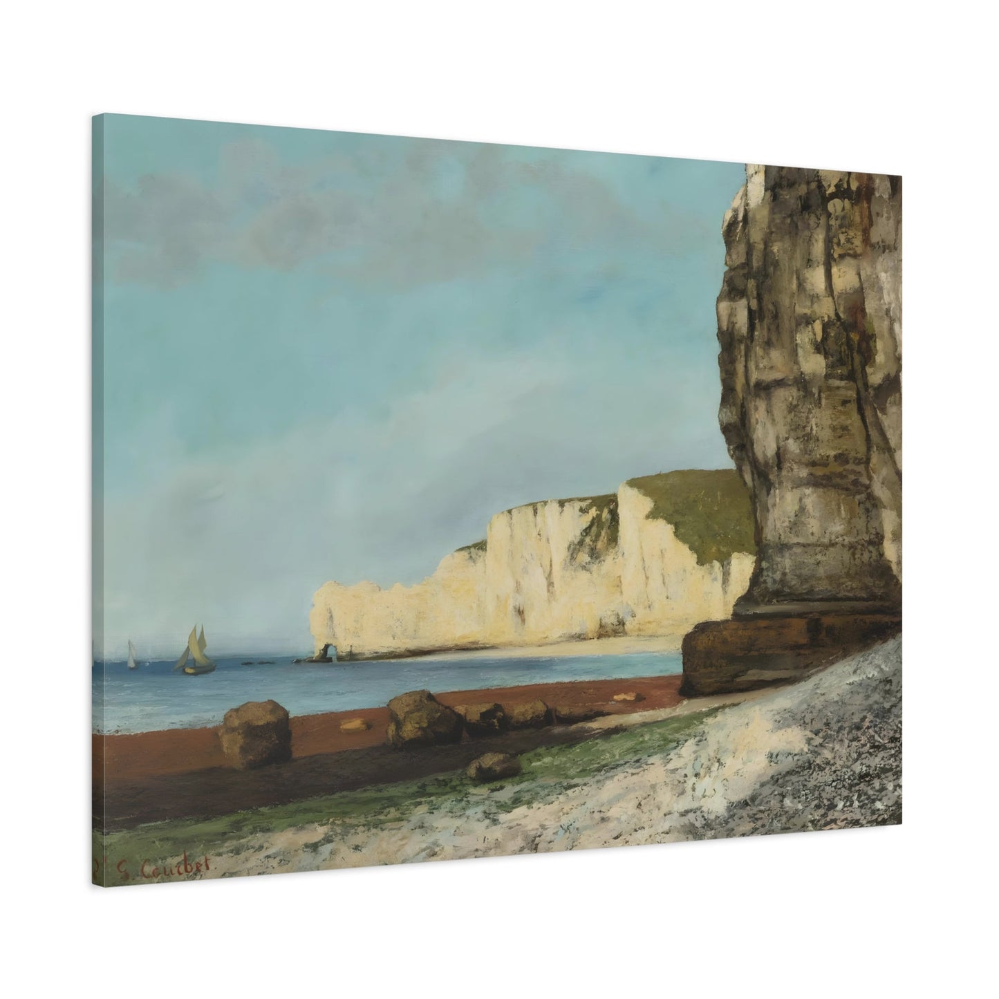 Gustave Courbet Etretat Cliffs - Landscape Canvas Wall Art Print