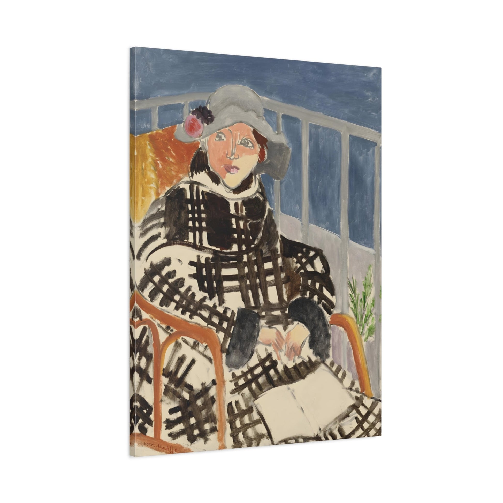 Henri Matisse Miss Matisse in a Tartan Coat - Canvas Art Reproduction