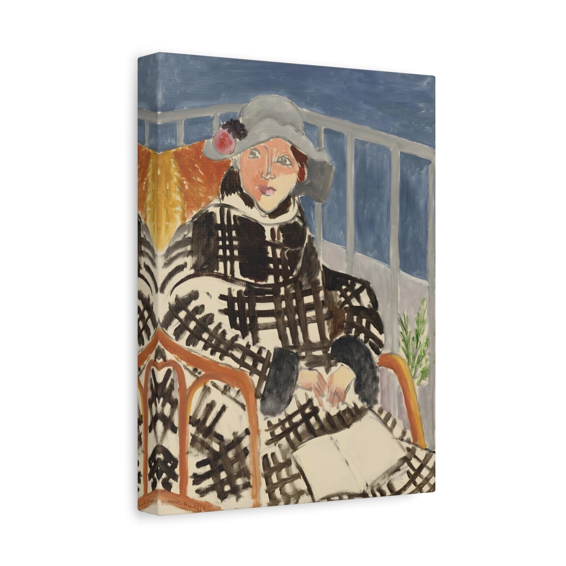 Henri Matisse Miss Matisse in a Tartan Coat - Canvas Art Reproduction