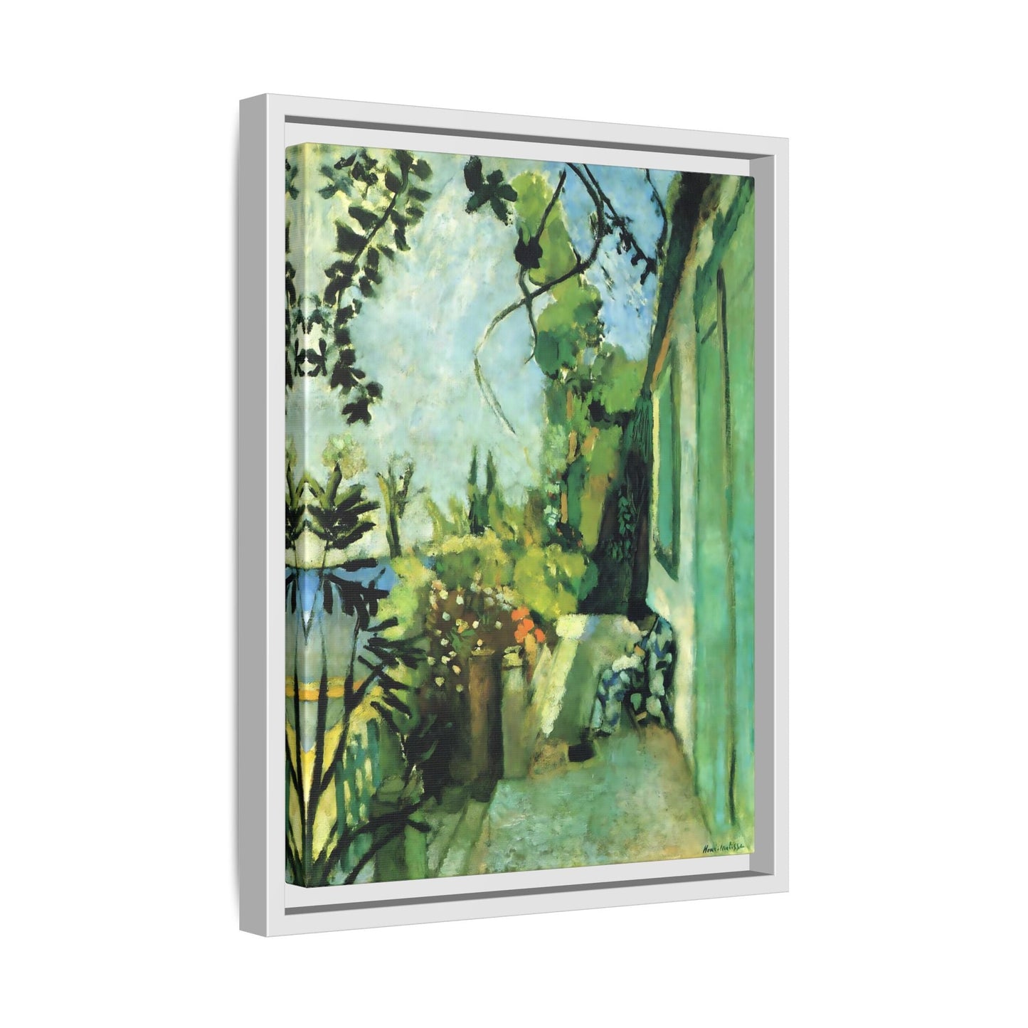 Henri Matisse Terrace St Tropez - Framed Canvas Wall Art Print
