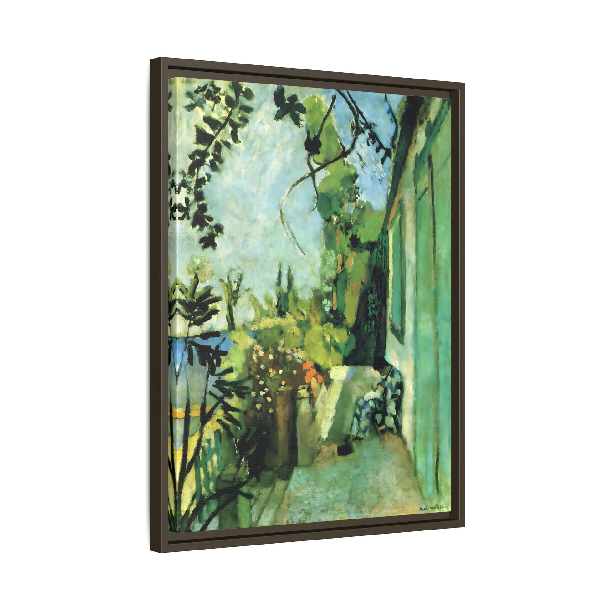 Henri Matisse Terrace St Tropez - Framed Canvas Wall Art Print