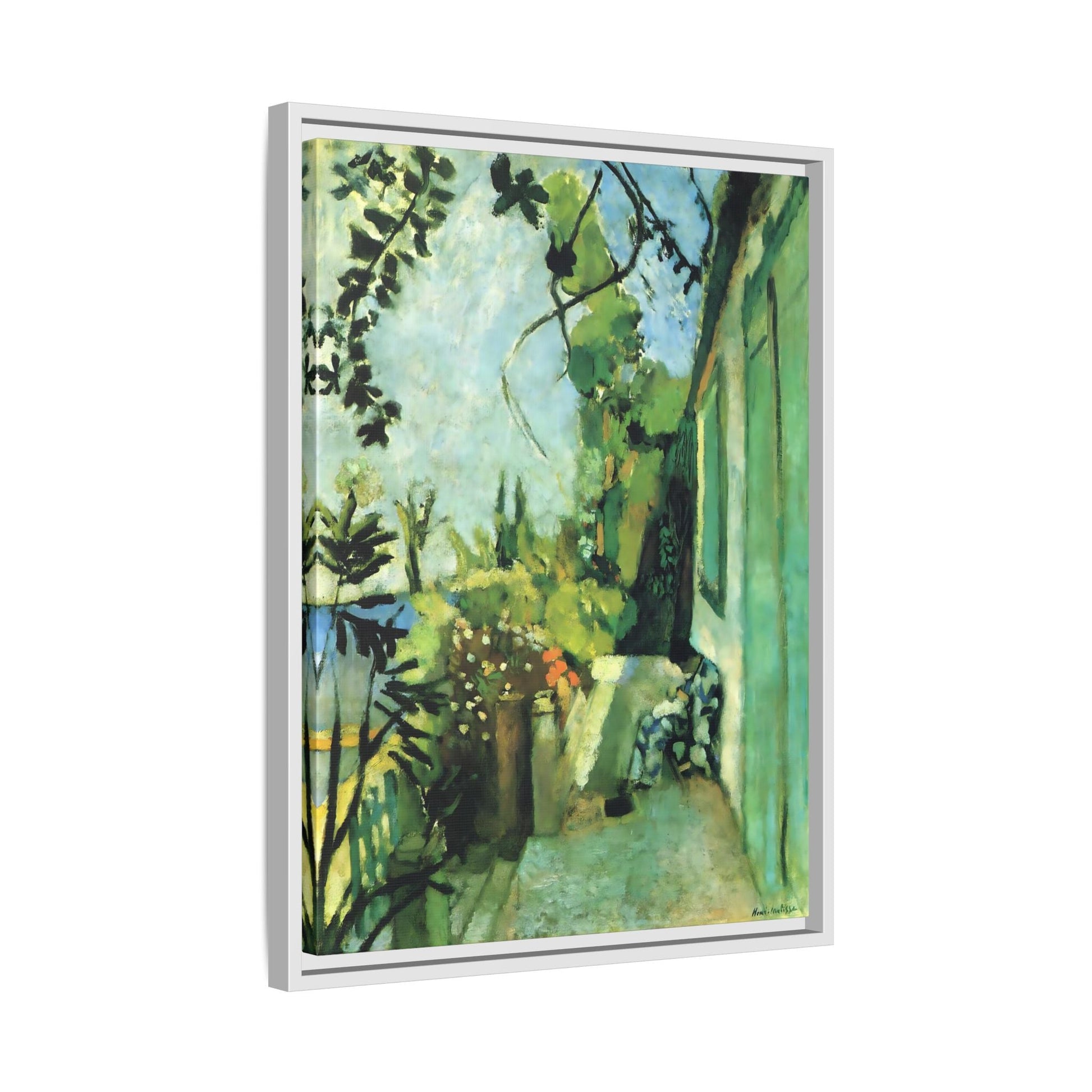 Henri Matisse Terrace St Tropez - Framed Canvas Wall Art Print