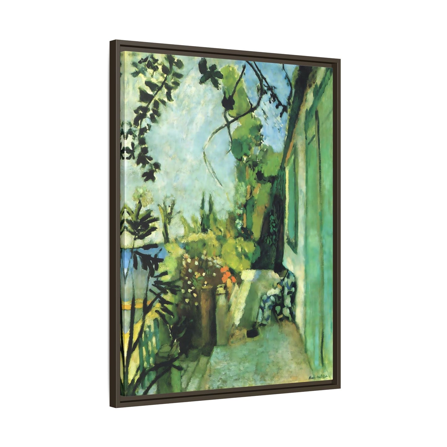 Henri Matisse Terrace St Tropez - Framed Canvas Wall Art Print