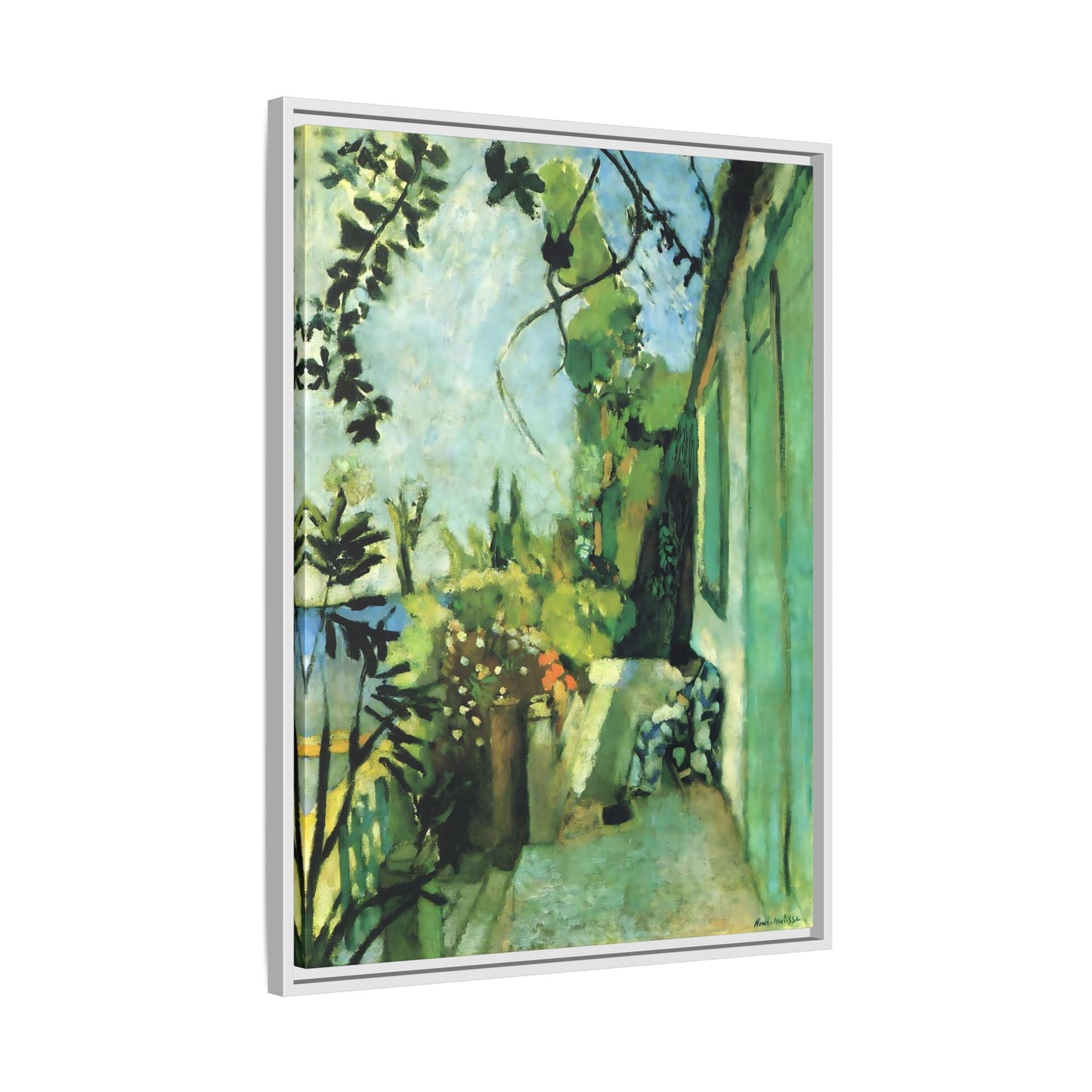 Henri Matisse Terrace St Tropez - Framed Canvas Wall Art Print