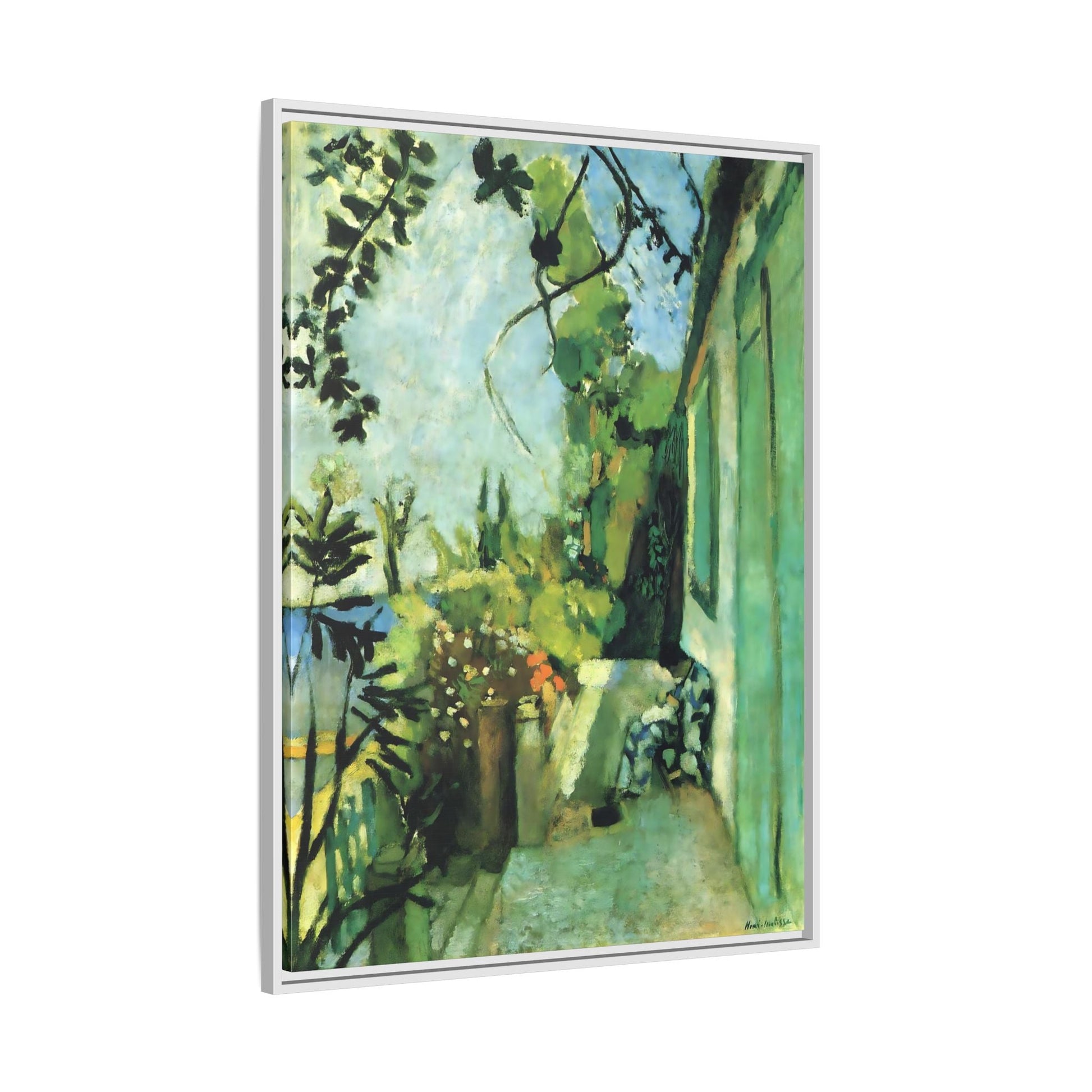 Henri Matisse Terrace St Tropez - Framed Canvas Wall Art Print