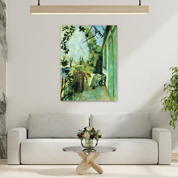 Henri Matisse The Terrace St Tropez Canvas Print - Green Wall Art