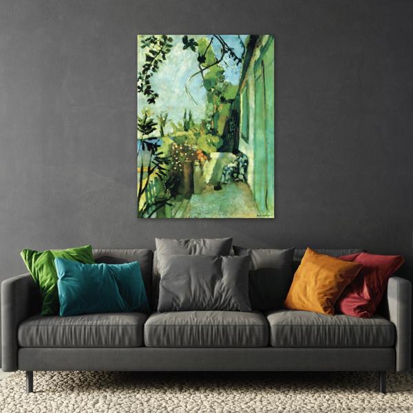 Henri Matisse The Terrace St Tropez Canvas Print - Green Wall Art