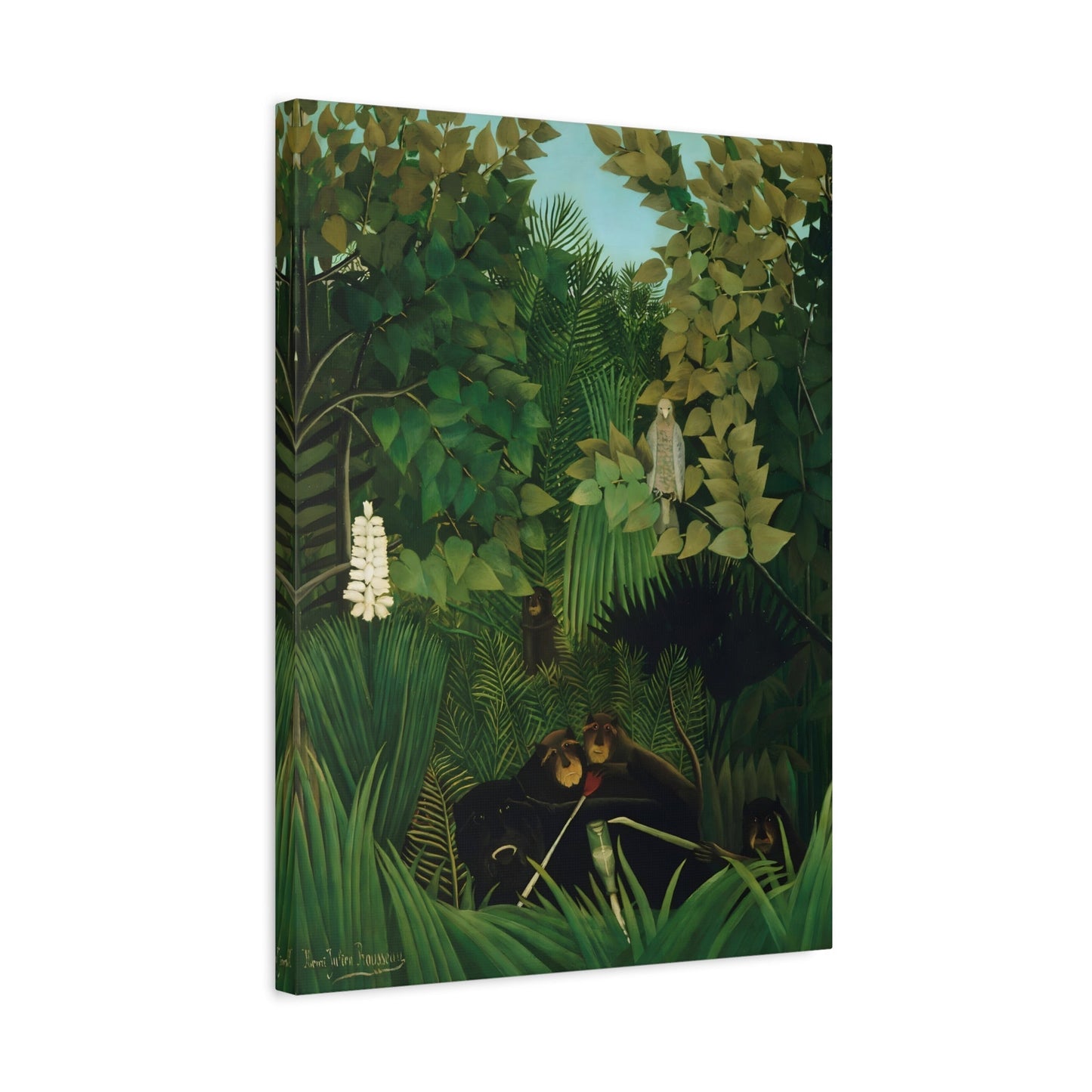 Henri Rousseau Merry Jesters - Framed Canvas Wall Art Painting Print