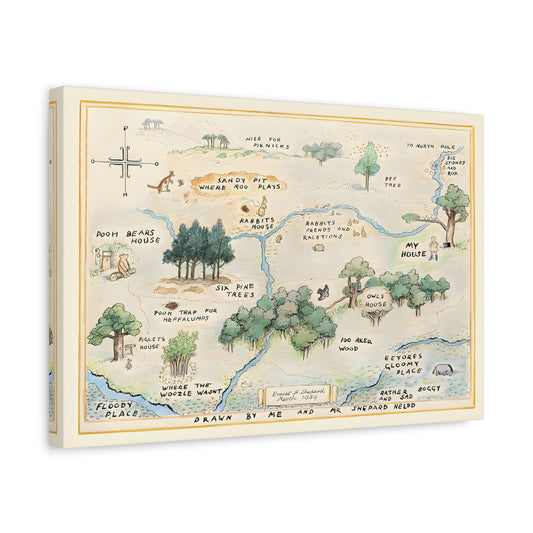 Hundred Acre Wood Fairy Tale Canvas - Kids Room Wall Art Print