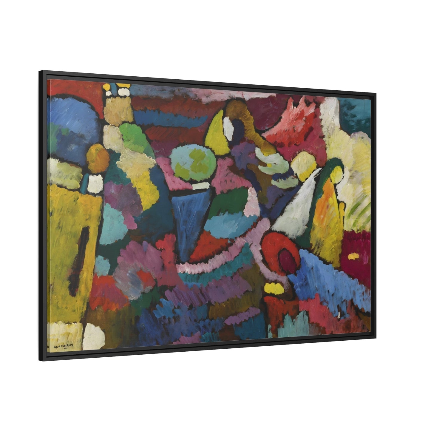 Improvisation on Mahogany - Framed Kandinsky Canvas Wall Art Print for Home Decor