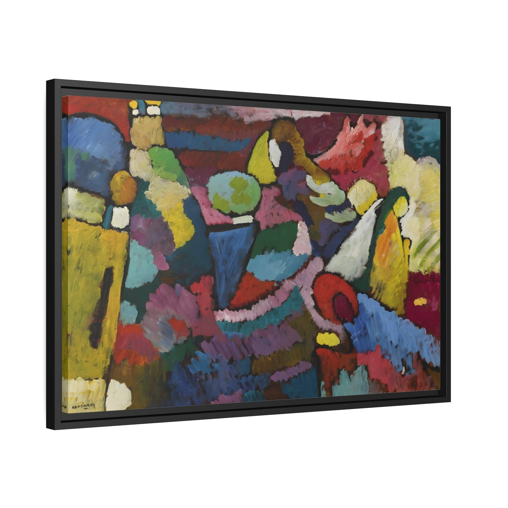 Improvisation on Mahogany - Framed Kandinsky Canvas Wall Art Print for Home Decor