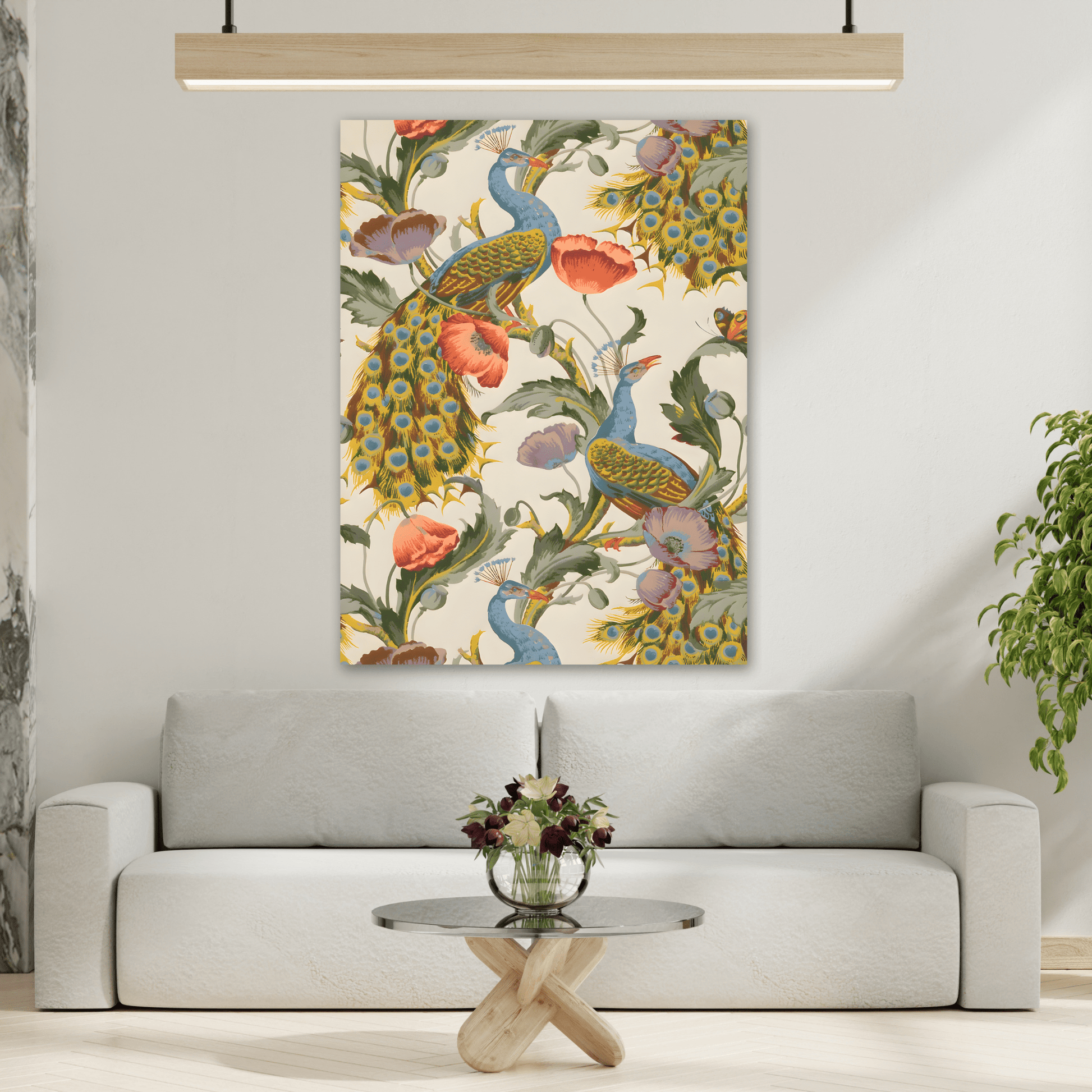 Indian Pichwai Vintage Floral Canvas Wall Art Print