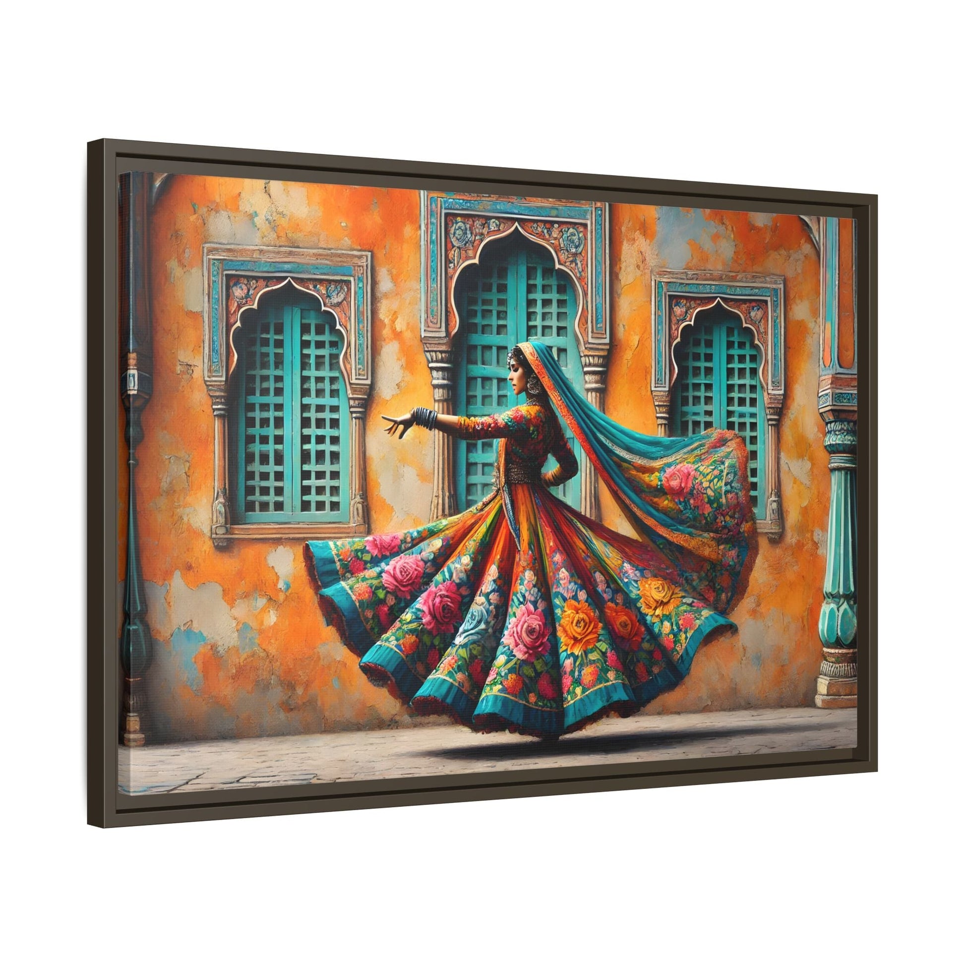 Indian Woman Dancing Canvas Rajasthan, Large India Lady Wall Art