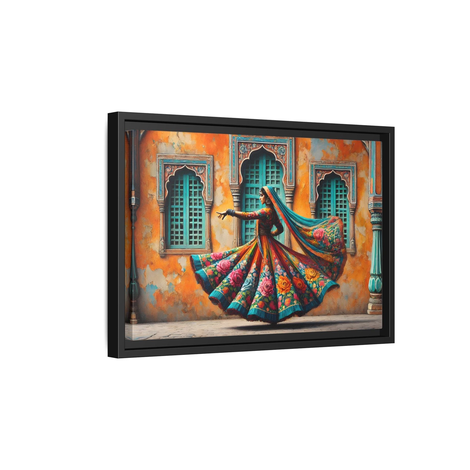 Indian Woman Dancing Canvas Rajasthan, Large India Lady Wall Art