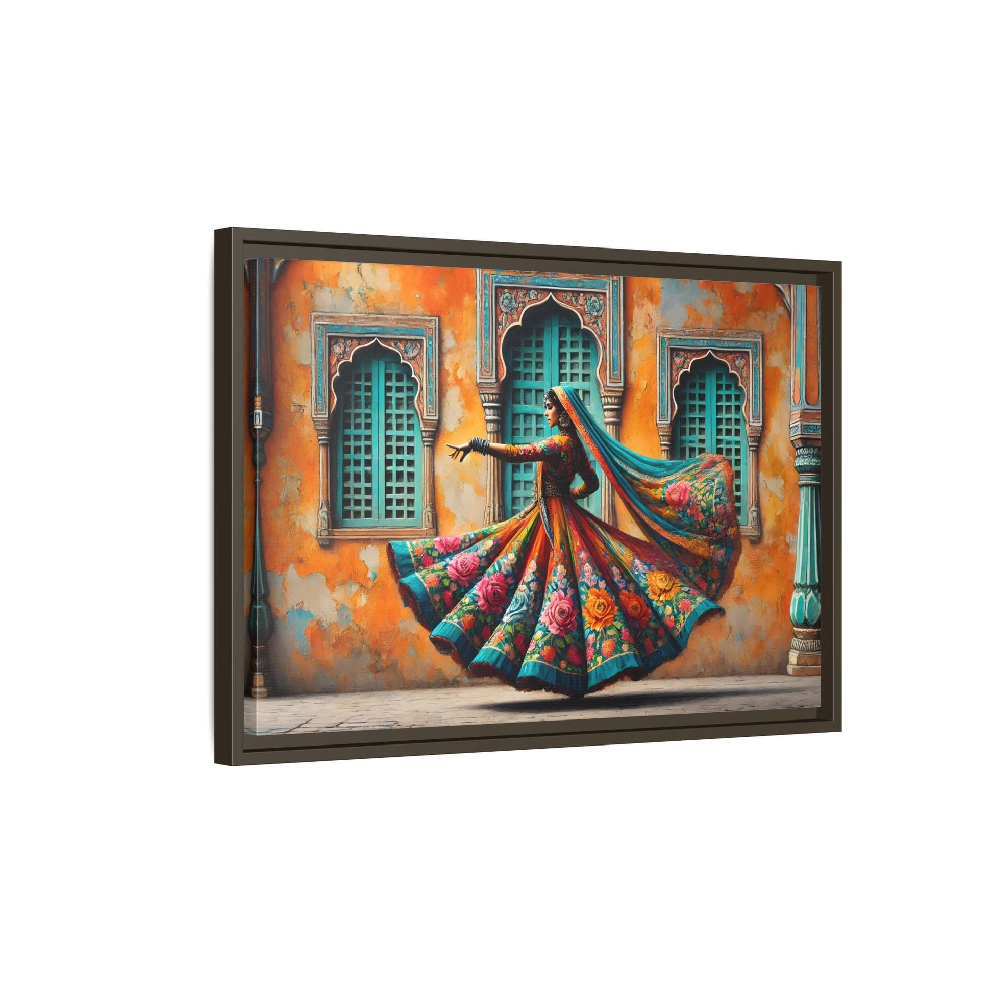 Indian Woman Dancing Canvas Rajasthan, Large India Lady Wall Art