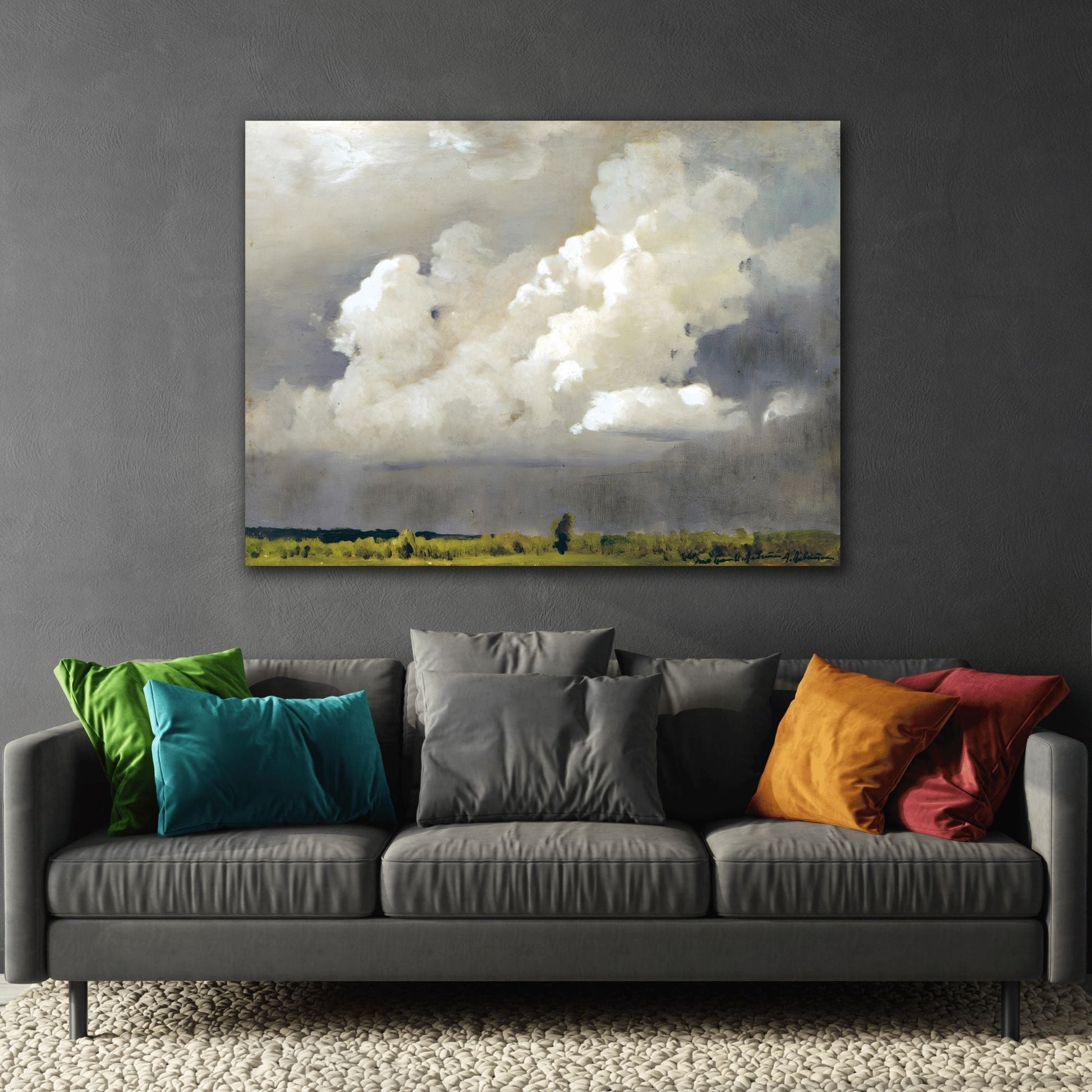 Issac Levitan Before the Storm Canvas Print - Russian Sky Landscape Wall Art